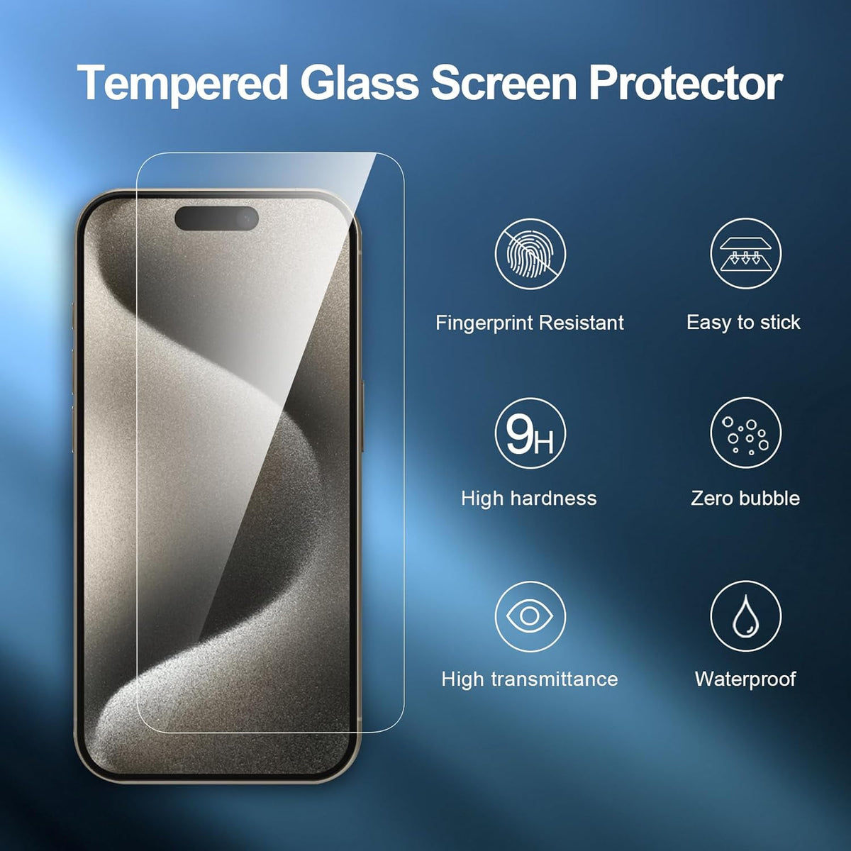 NEW'C 3 Pack Designed for iPhone 15 Pro Max Screen Protector (6.7 inches),Enhanced Tempered Glass Protection with easy installation tool included,Ultra Resistant