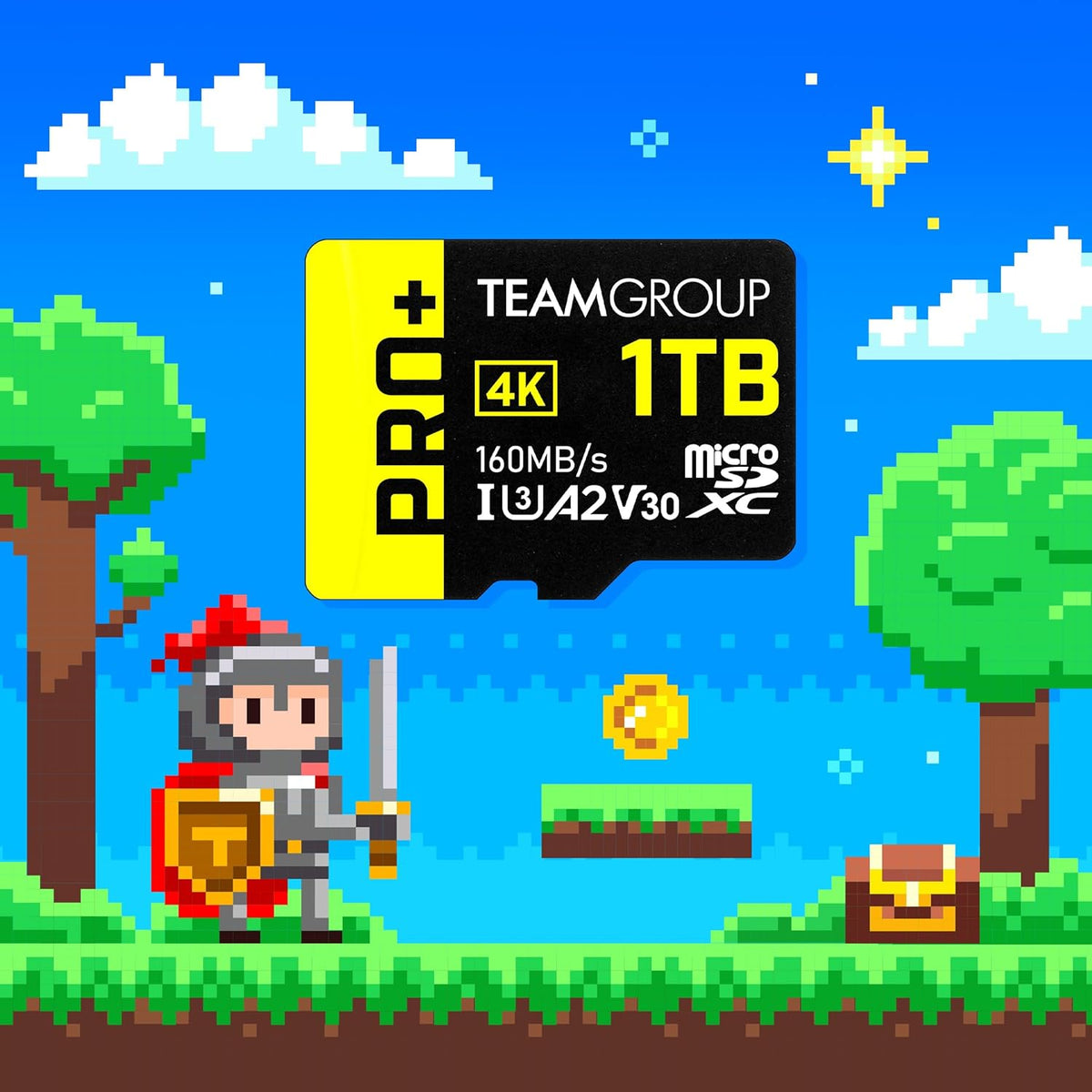 TEAMGROUP A2 Pro Plus Card 128GB x 5 Pack Micro SDXC UHS-I U3 A2 V30, R/W up to 160/110 MB/s for Nintendo-Switch, Gaming Devices, Tablets, Smartphones, 4K Shooting, with Adapter TPPMSDX128GIA2V3003