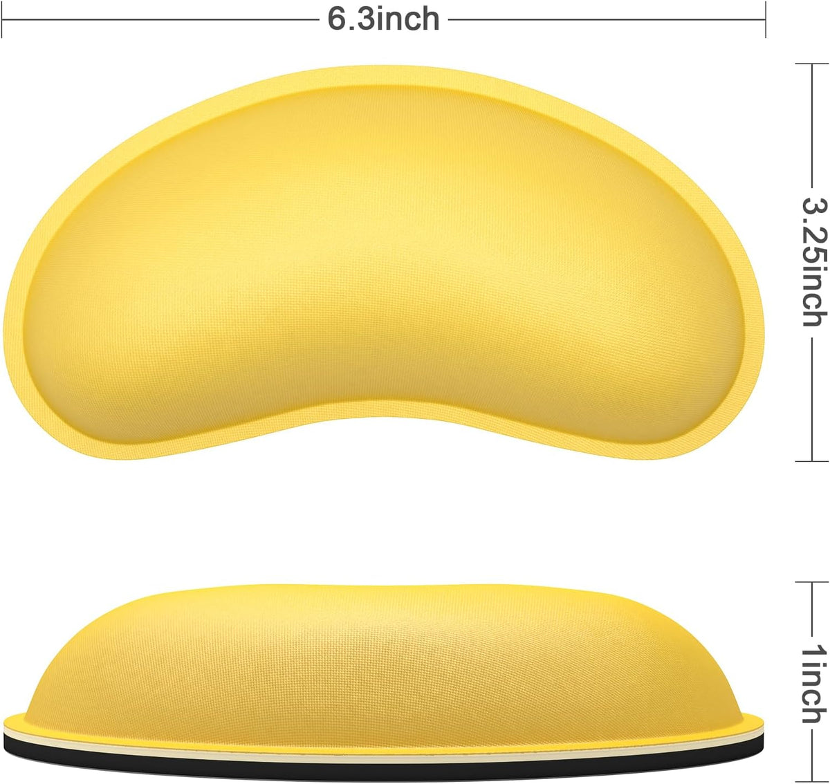 Dapesuom Mouse Wrist Rest, Ergonomic Memory Foam Mouse Wrist for Computer Desk Mats Support, Hand Rest Pad Cushion for Gaming, Office, Laptop, Men, Women, Pain Relief & Easy Typing, Apricot Yellow
