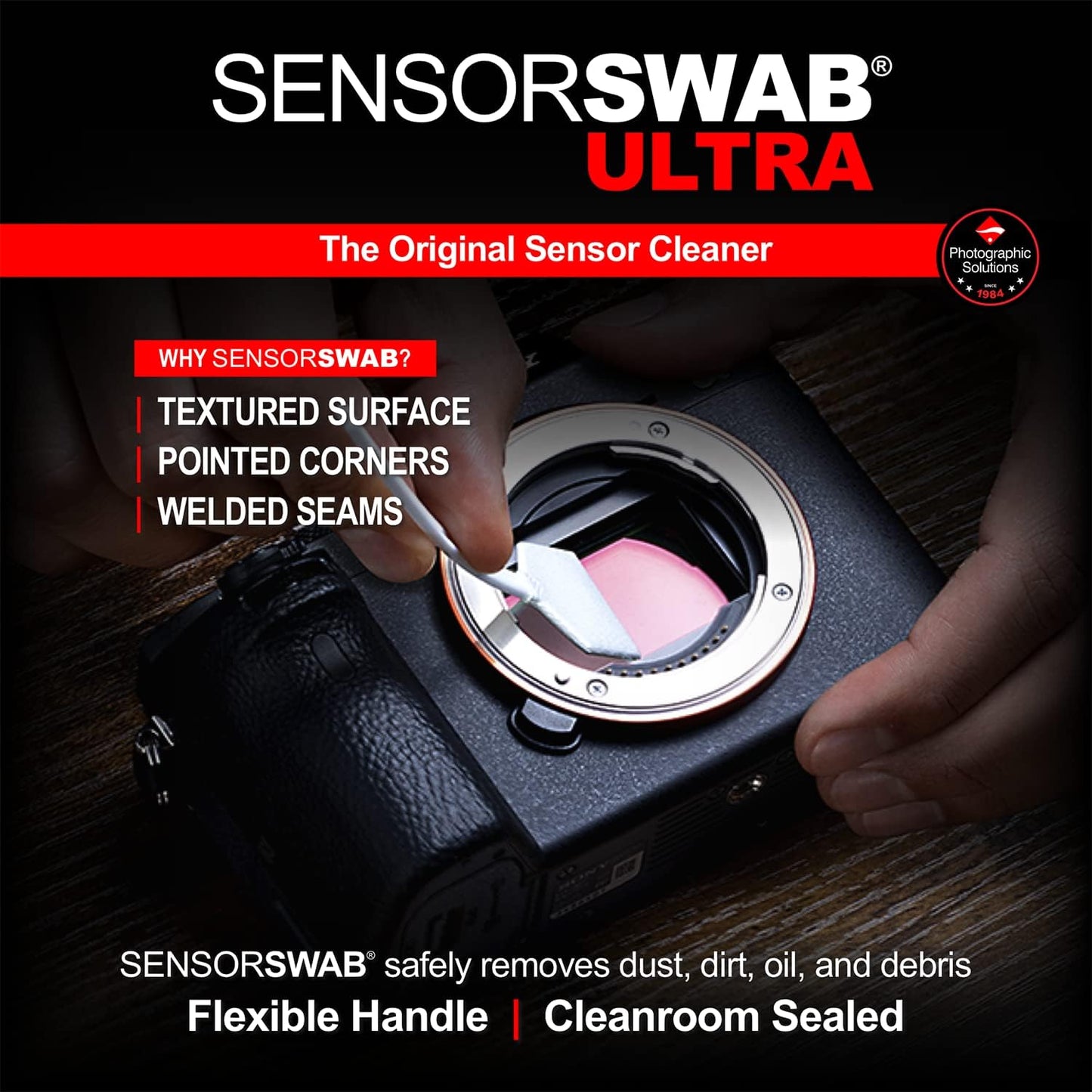 Photographic Solutions Digital Survival Kit - Type-1 (20mm) Sensor Swabs, PEC-PAD Photo Wipes, E-Wipe Packet, Aeroclipse Optic Cleaner Non-Flamable Solution - Camera Cleaning Kit with Travel Bag