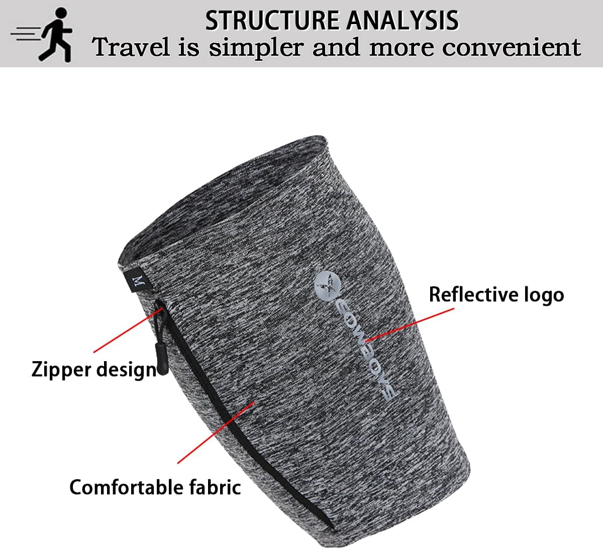 Running Phone Armband for Men Women,Universal Arm Bands for Phones Below 8 Inches,Waterproof Cell Phone Armband for Hiking,Running,Cycling,Climbing(Grey L)