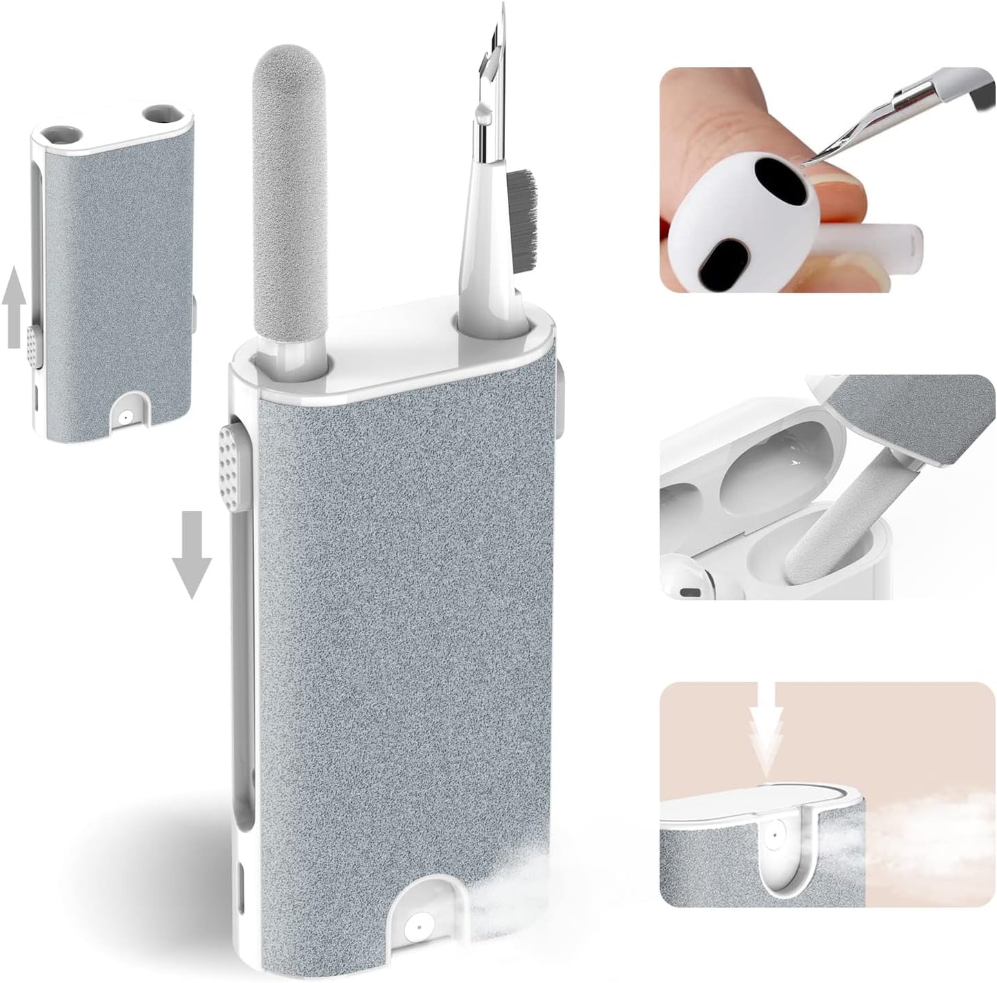 5-in-1 Electronic Cleaner kit- Portable Cleaning kit for Airpods/Earbuds/Phone/Camera/Watch/Laptop,with Cleaning Pen and Spray Bottle,Multifunctional Cleaning Tool