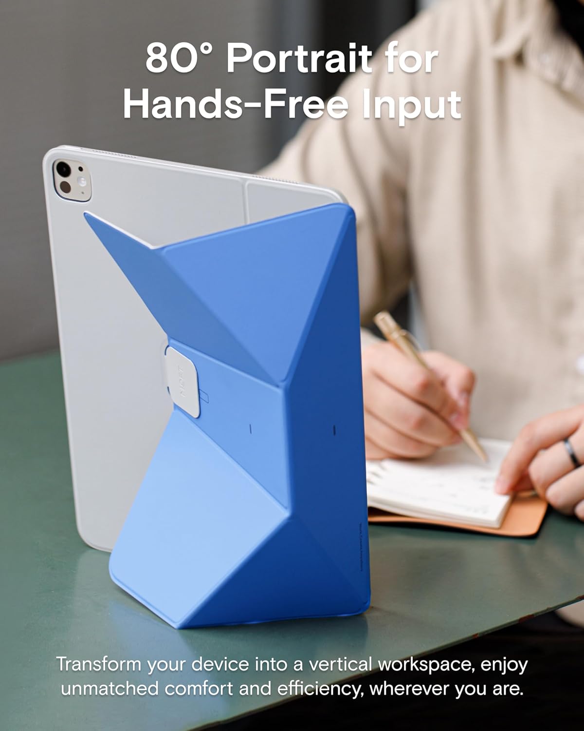 MOFT Dynamic Folio Case for iPad Air 11-inch (M3 2025 / M2 2024) & iPad Air 10.9-inch 5th 4th Generation 2022 2020, Silm Magnetic Stand Case with 20+ Viewing Angles,Panna Cotta x Faded Jeans