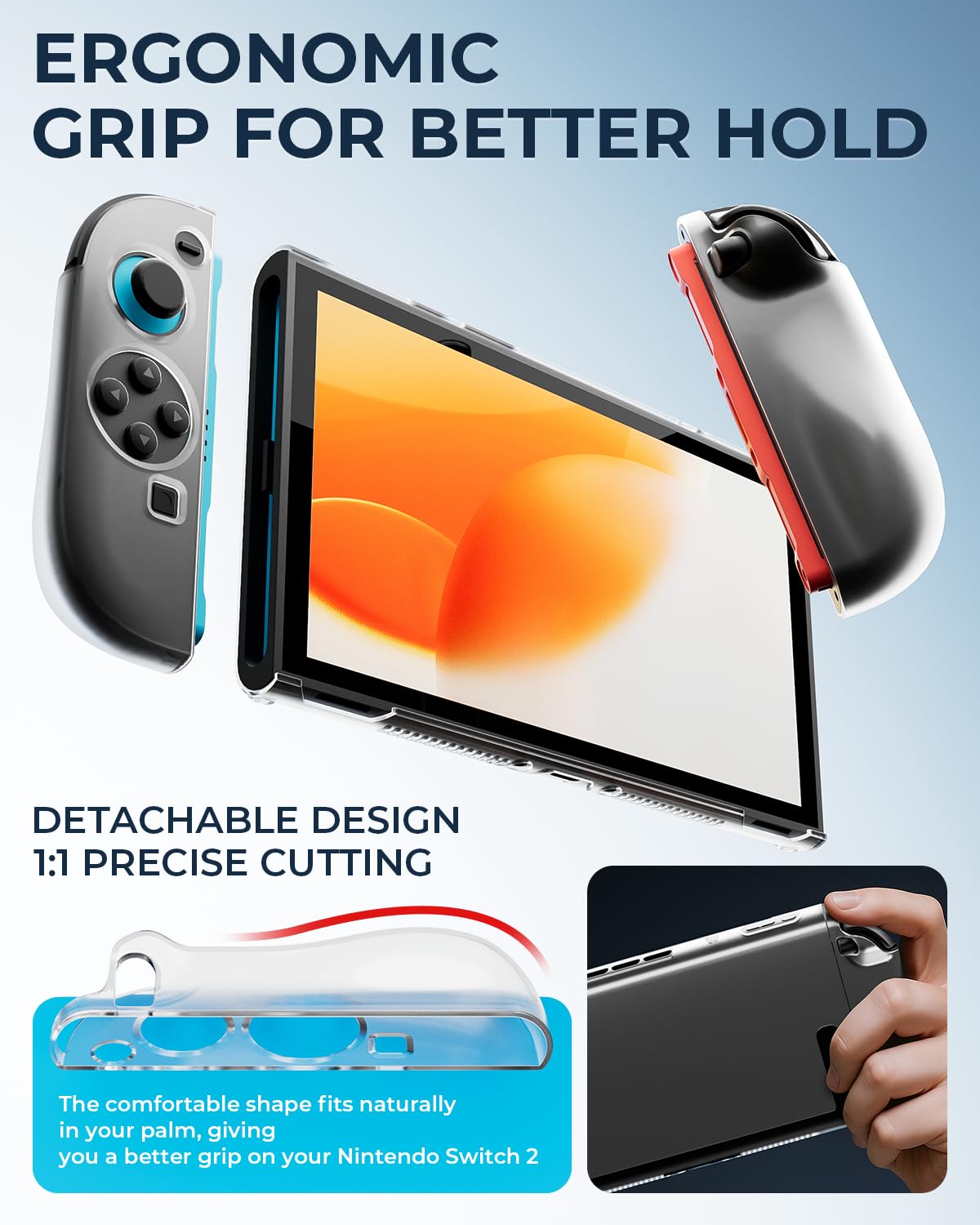 Switch 2 Accessories Bundle for Nintendo, 16-in-1 Game Kit: Carrying Case, Screen Protectors with Alignment Frame, Steering Wheels, Grips for Joycon Controller, Dockable Console Protective Cover Shell
