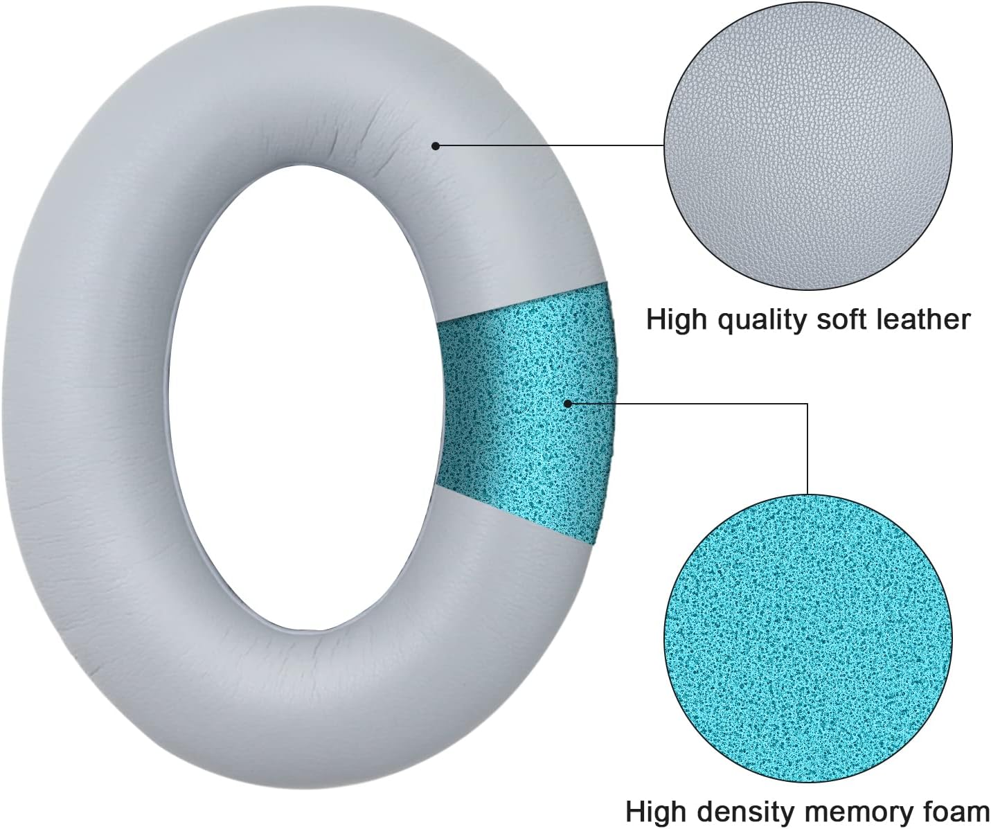 Replacement Ear Pads for Bose QuietComfort 35 35 II 15 25(qc 35 25 15/QC35 ii), Headphone Ear Covers, High Density Memory Cotton, Soft Leather, Adaptive Noise Isolation Headphones Pads Cushions