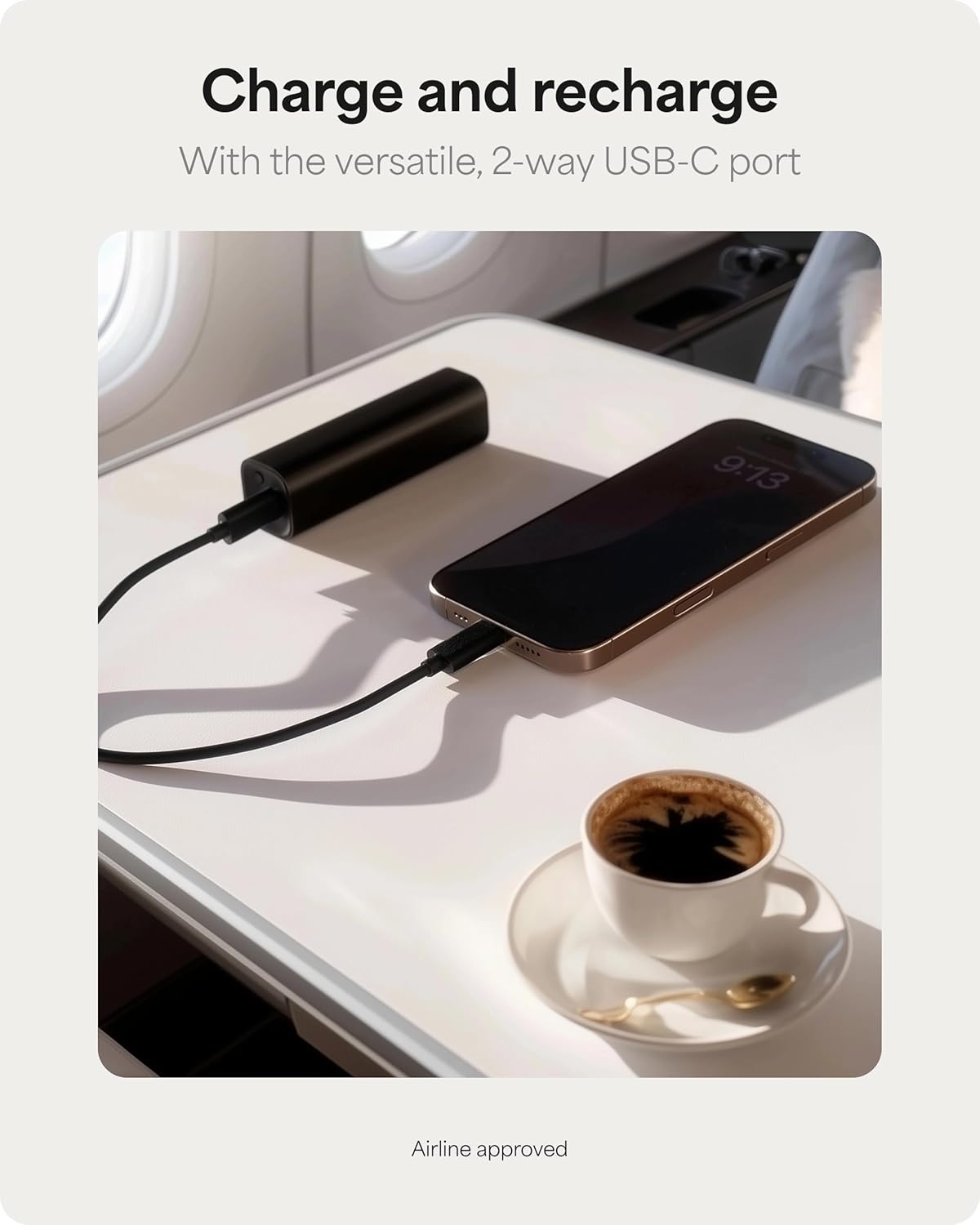 Mophie Powerstation Mini 5,000mAh Portable Power Bank (Gen 3) – Ultra-Fast USB-C PD, 20W Output, Up to One Full Phone Charge, Pocket-Sized, LED Indicator, Includes USB-C Cable, Black