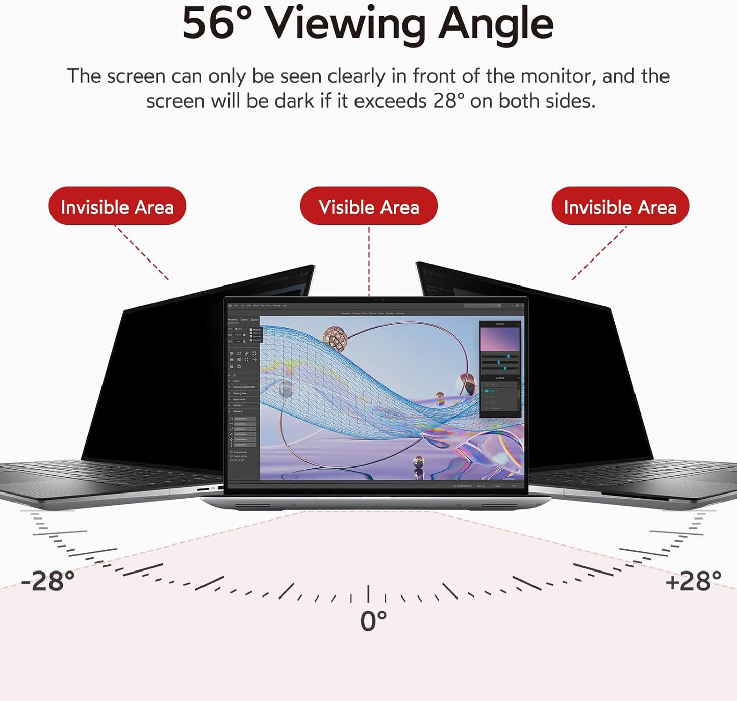 BERSEM 14 Inch Laptop Privacy Screen for 16:10 Ratio Computer Monitor, Removable Anti Glare Blue Light Filter for Laptop Privacy Screen 14 inch, Anti-Spy, Anti-Scratch, UV-Blocking