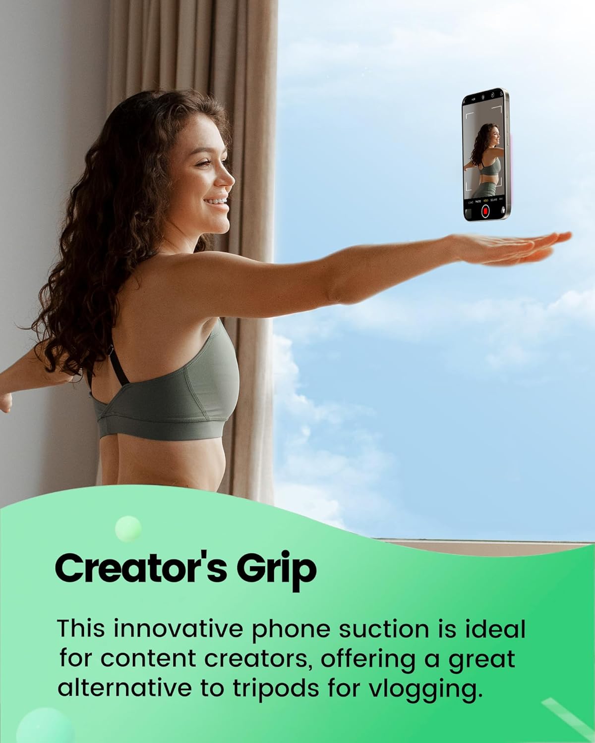 amBand Silicone Suction Phone Mount Trendy Stocking Stuffers for Women Mom, Detachable Sticky Holder for iPhone Cute Stylish Preppy Stuff for Selfie/Yoga/Dance, Lilac Purple