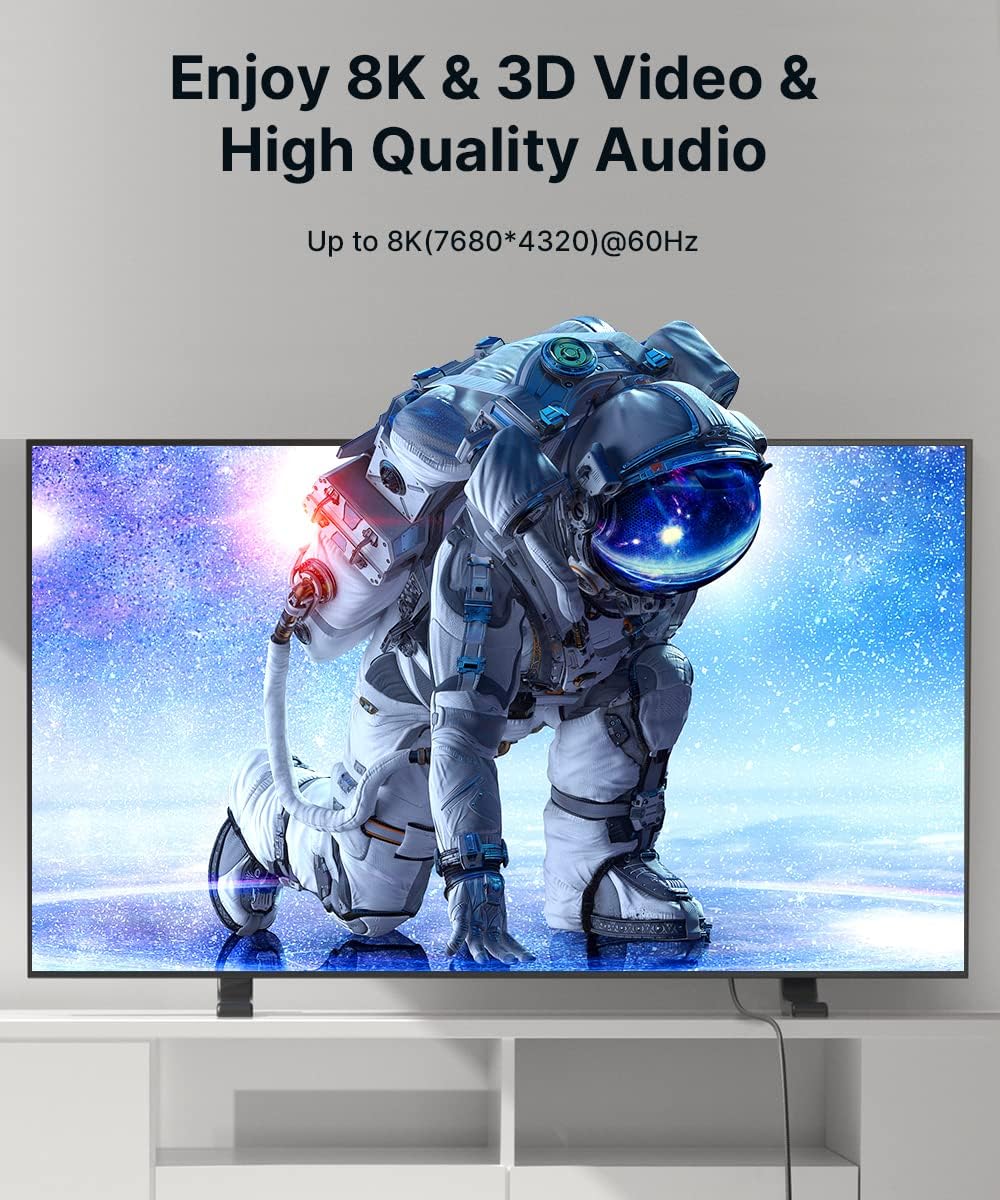 JSAUX Fiber Optic 8K Long HDMI Cable 100 ft 2.1 1 Pack 48Gbps Ultra High Speed HDMI Braided Cord, 4K@120Hz 144Hz, 8K@60Hz, HDCP 2.2&2.3, HDR 10, eARC Compatible with Laptop Monitor UHD TV PS5 PS4-Red