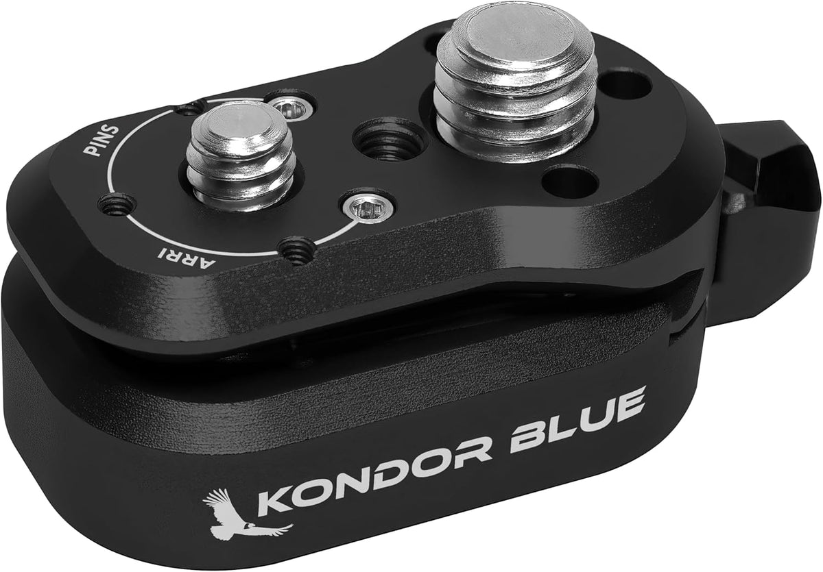 KONDOR BLUE | Mini Lock Quick Release Plates for Camera Monitors, Arms, Accessories, Microphones, Key Lights | Quickly and Securely Attach and Detach Accessories on Your Cinema Rig | Black
