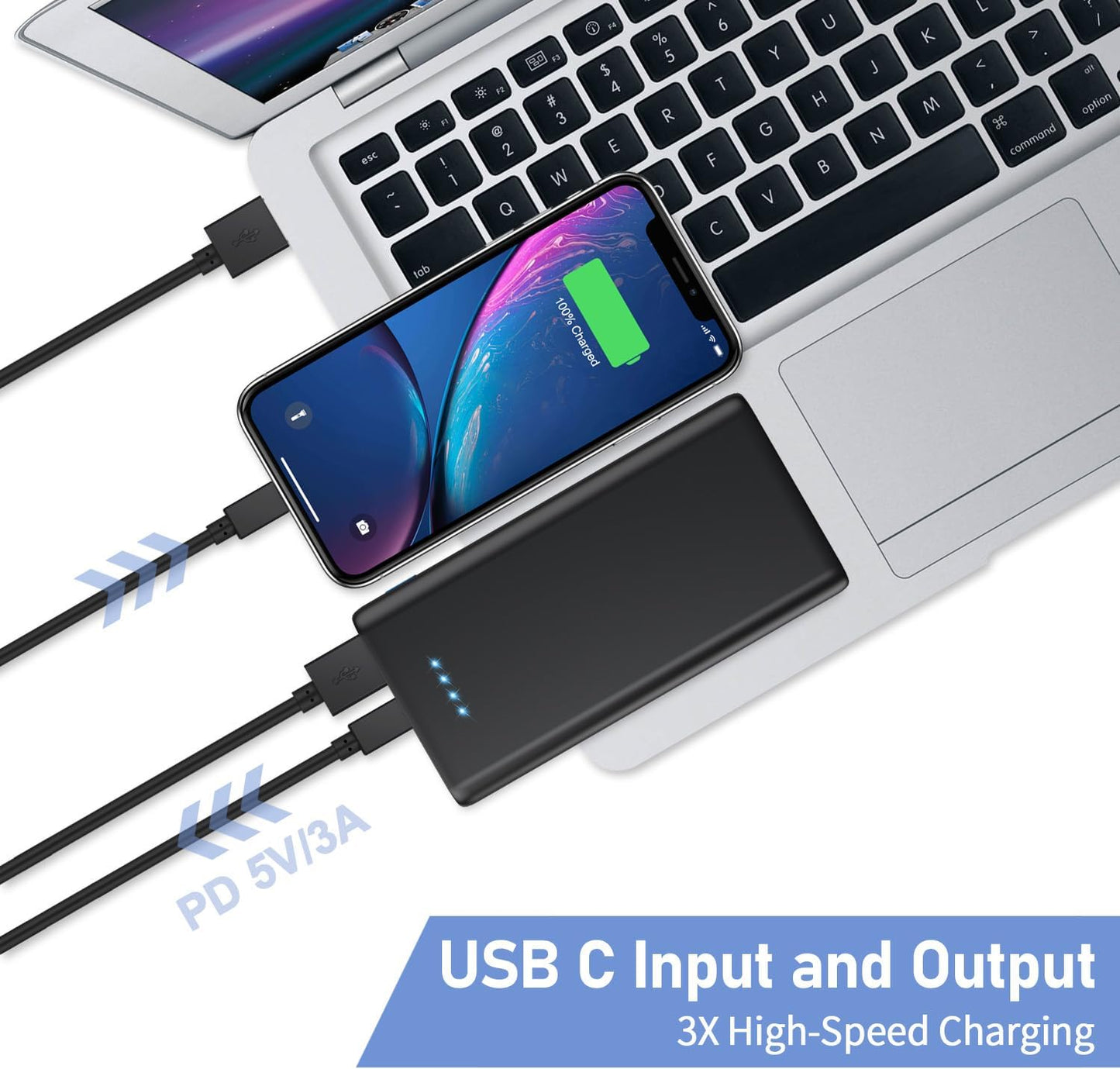 Portable Charger Power Bank 25,800mAh,5V/3A USB C in&Out Fast Phone Charging with Intelligent Smart IC,3 USB Port External Cell Phone Battery Pack Compatible with iPhone 16 15 14,Samsung,Android-Pink