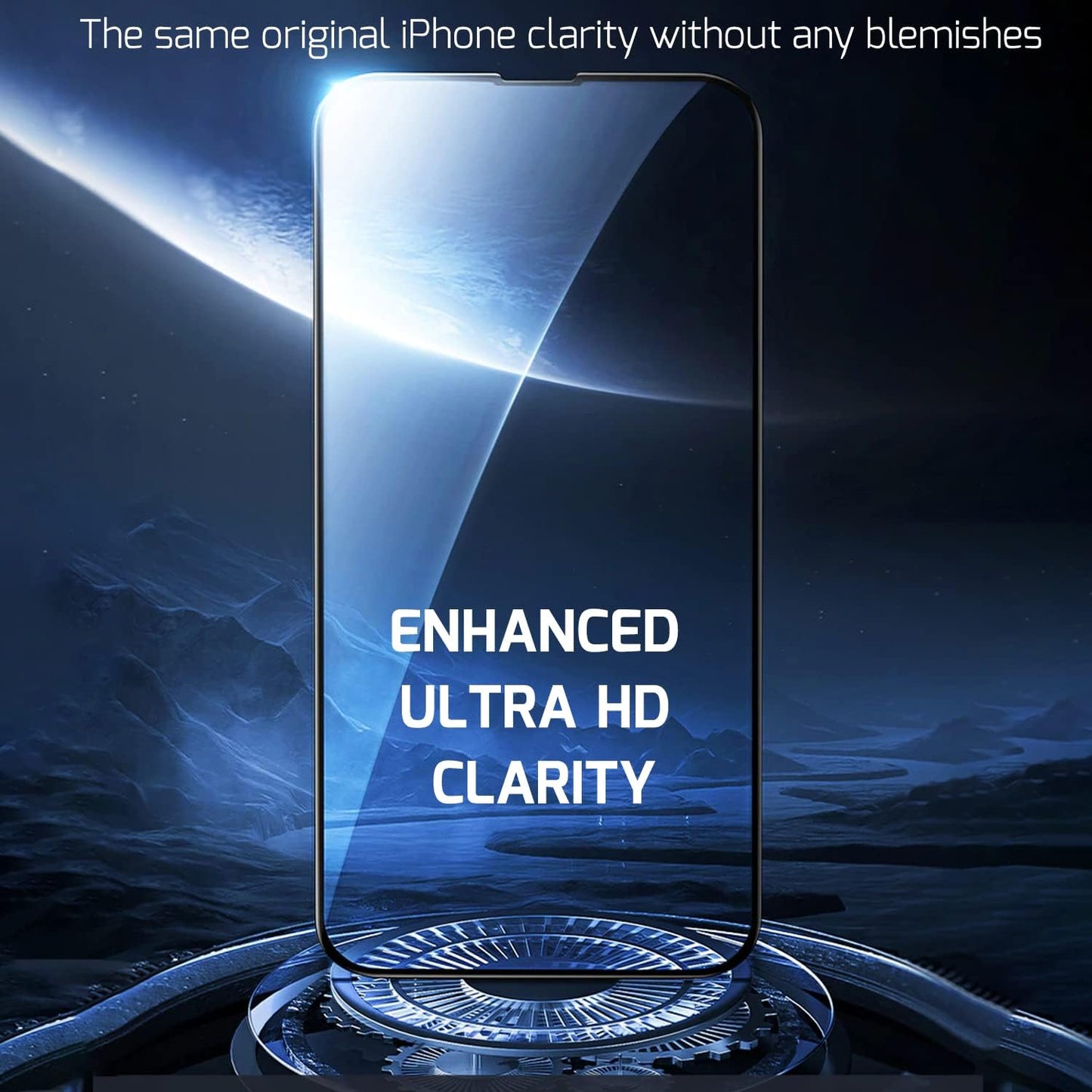 For iPhone 14 Pro Max Screen Protector Tempered Glass [Black Edge] Compatible with Apple Dynamic Island (2 Pack)