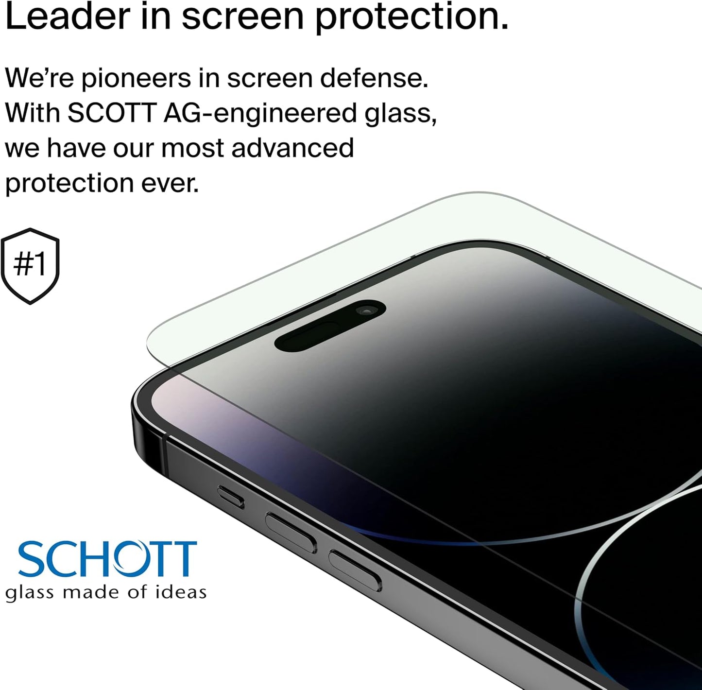 Belkin ScreenForce UltraGlass Blue Light Filter Screen Protector for iPhone 14 Pro Max, Scratch-Resistant Impact Protection w/Included Easy Align Tray for Bubble-Free Application