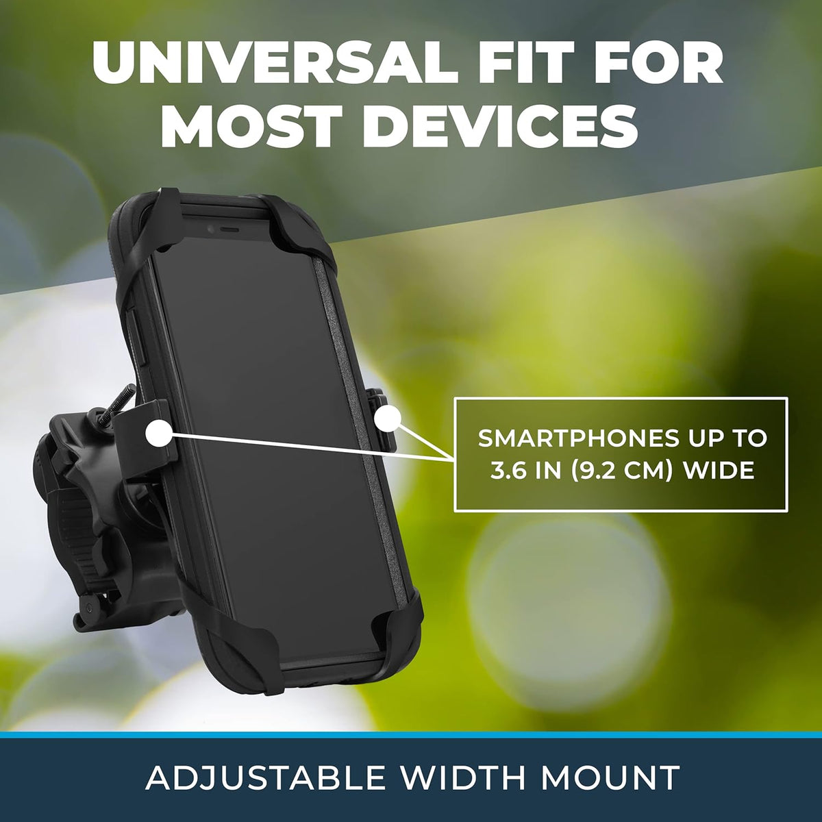 Roam Universal Cell Phone Holder Net Mount - Adjustable Up to 3.6" W x 7" L - 360° Rotation - Hands Free Navigation System for Motorcycle eBike Dirt Road Cruiser Scooter - Orange