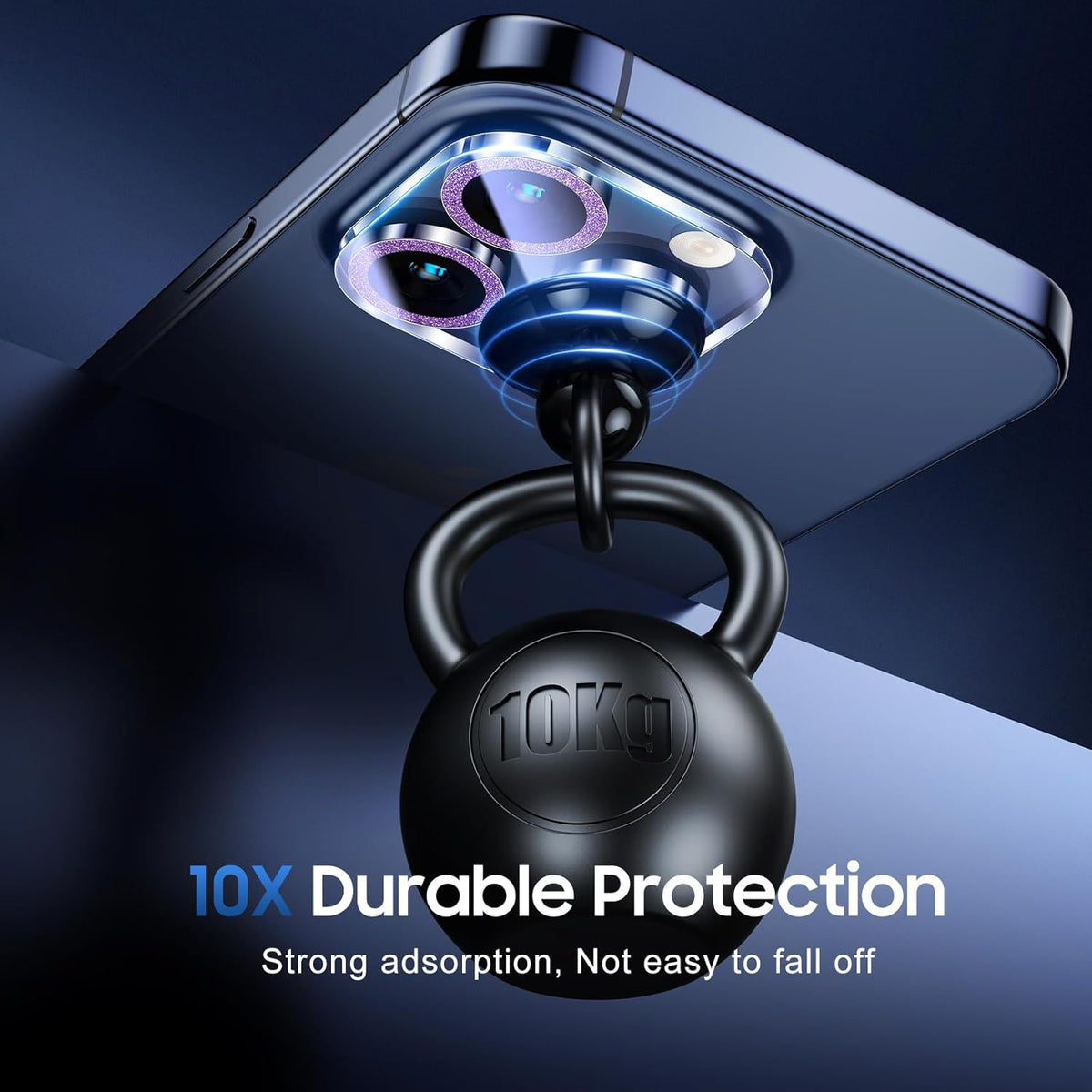 UniqueMe for 3 Pack iPhone 15 Pro/iPhone 15 Pro Max Camera Lens Protector, [Drop Protection] [Case Friendly] 9H Tempered Glass Camera Cover Screen [Update New Version] - Dark Purple