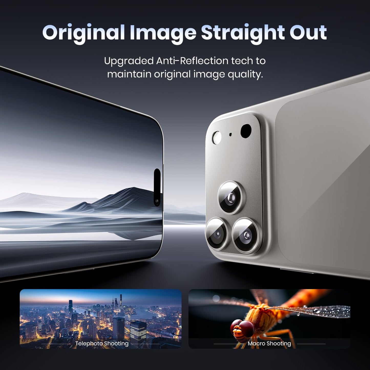 Hoerrye for iPhone 17 Pro Camera Lens Protector - [12FT Shatterproof Military Grade] [Strong Adsorption] Metal Top 9H+ Tempered Glass Camera Screen Full Protective Cover Case Friendly,Gray