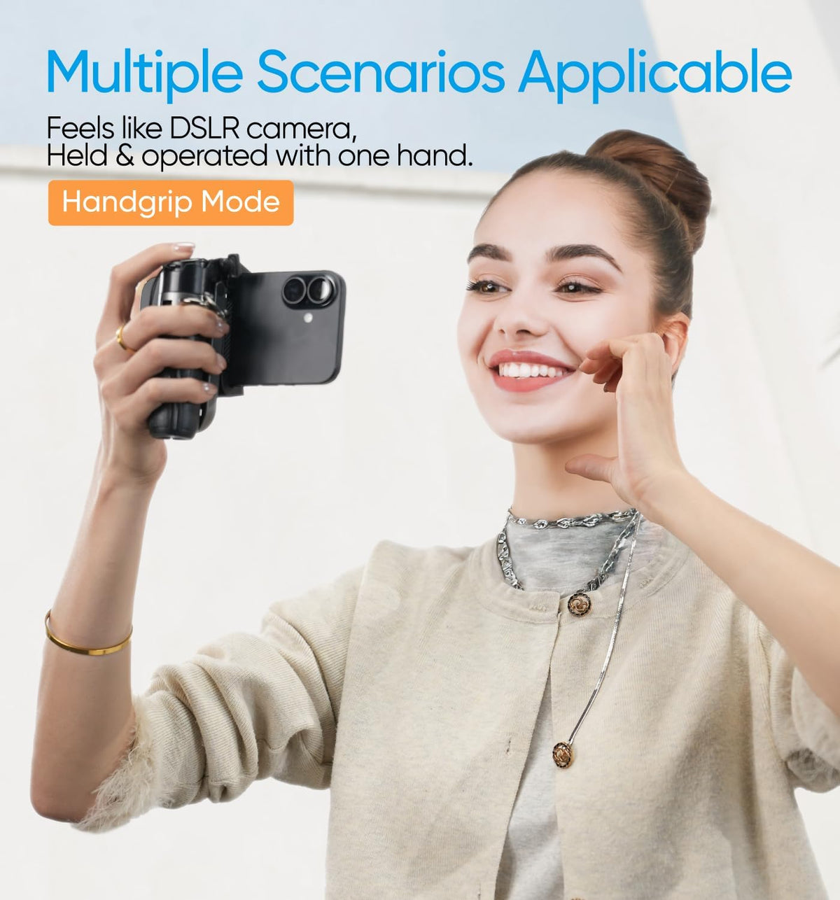 MAGIC JOHN Phone Tripod, Portable Selfie Stick, Pocket Size Tripod for iPhone, Selfie Stick with Wireless Detachable Remote Control & 2 Fill Light for Photograph, Live Streaming, Video Recording