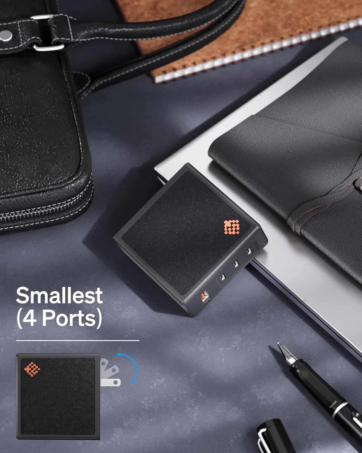 SlimQ 100W USB C Charger PD3.0 Quick Charging Station Block USB Type C Wall Foldable Plug Travel Adapter Fast Charger