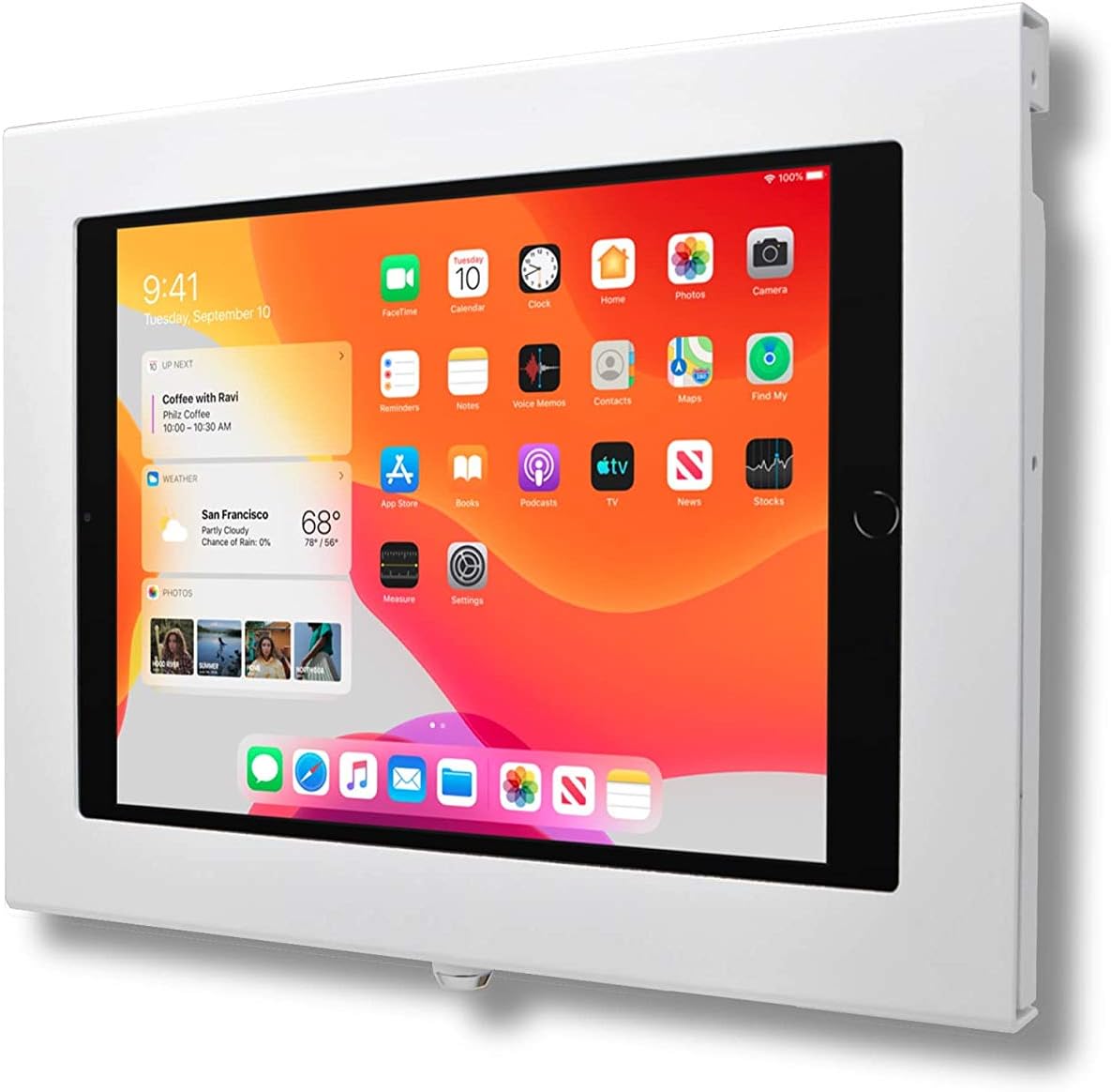 TABcare Locking Security Metal Case for Apple iPad 5/6, iPad Pro 9.7", iPad Air 1/2 9.7" Tablet (White)
