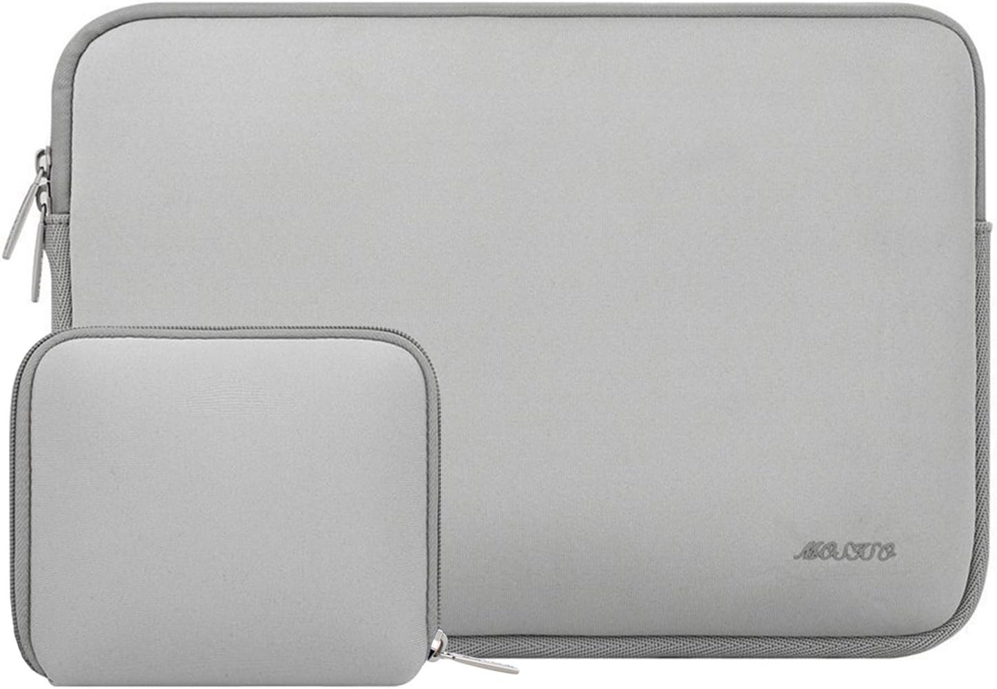 MOSISO Laptop Case 13.3 inch, 13-13.3 inch Laptop Sleeve Bag Compatible with MacBook Air/Pro 13/Pro 14 M5 M4 M3 M2 M1, HP Dell ASUS Lenovo, Neoprene Computer Sleeve Bag with Small Case, Light Gray