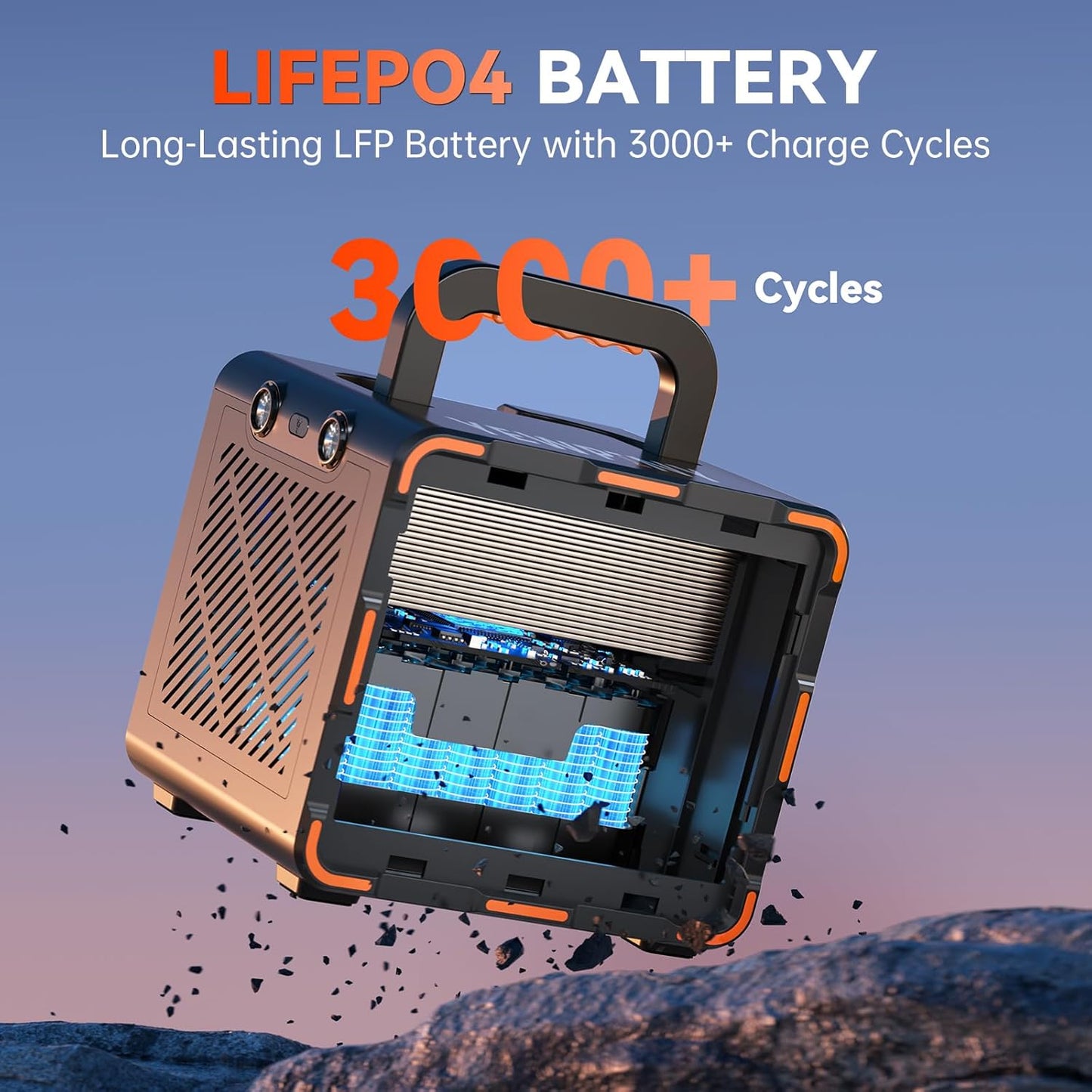 EM300 Portable Solar Station, 259Wh LiFePO4 Battery, 65W USB-C PD Fast Charging, 600W Peak, AC/DC/USB-A Output for Camping, Home and Emergency Use (300W Portable Power Station)