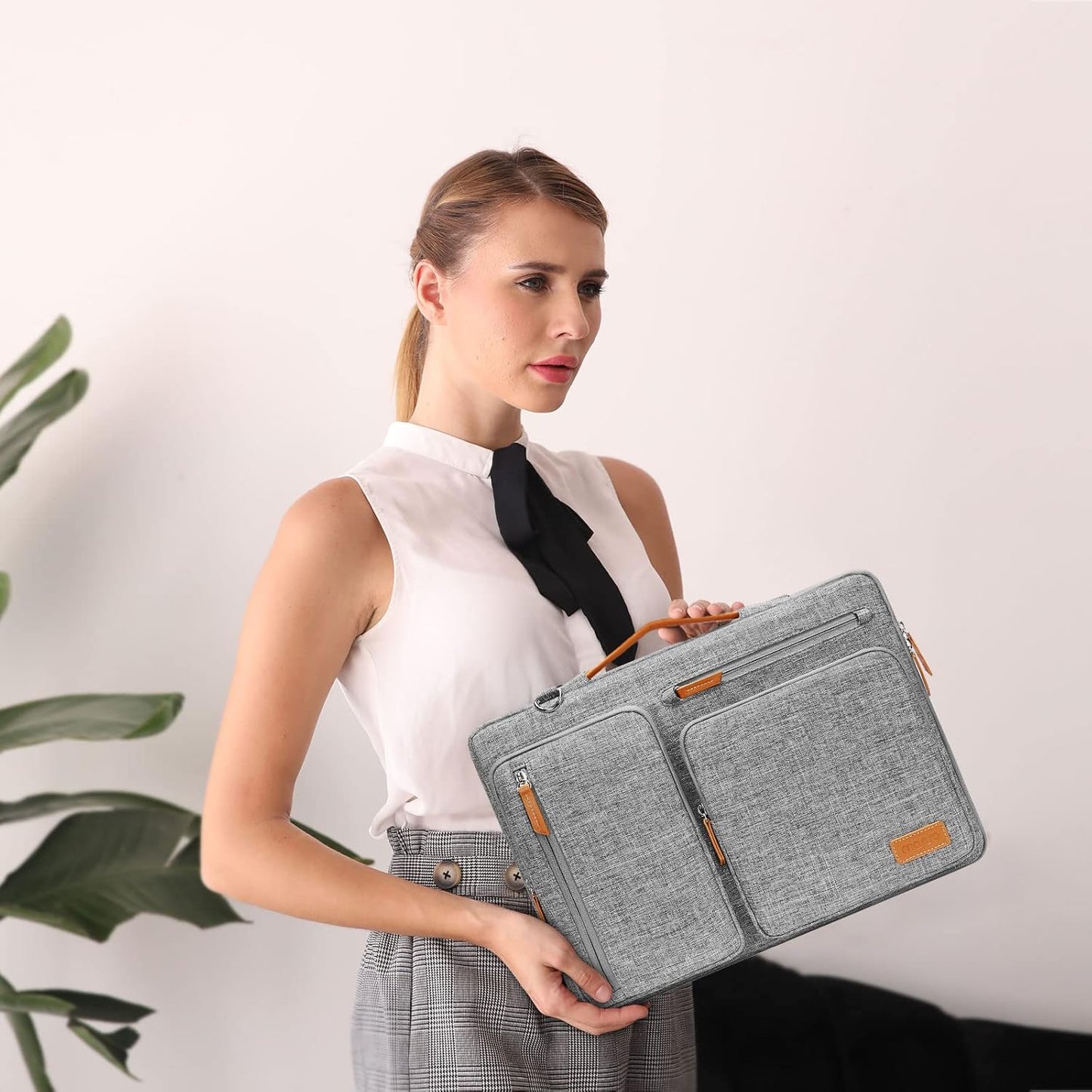 MOSISO 360 Protective Laptop Shoulder Bag,15 inch Computer Bag Compatible with MacBook Air M4 M3 M2/Pro A1990 A1707, Dell XPS Plus,Side Open Messenger Bag with 4 Zipper Pockets&Handle, Gray