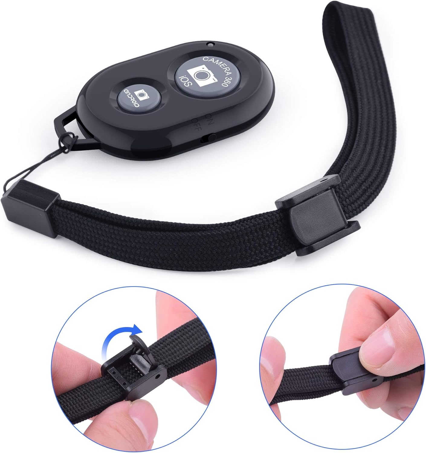 Wireless Camera Remote Shutter for Smartphones (2 Pack), zttopo Wireless Phone Camera Remote Control Compatible with iPhone/Android Cell Phone - Create Amazing Photos and Selfies, Wrist Strap Included