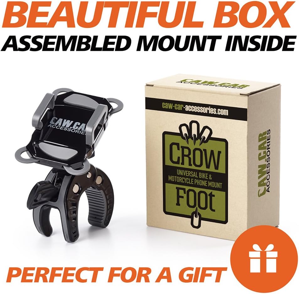 Bike & Motorcycle Phone Mount - For iPhone 16 (15, Xr, SE, Max/Plus), Galaxy S22 or any Cell Phone - Universal ATV, Mountain & Road Bicycle Handlebar Holder. +100 to Safeness & Comfort