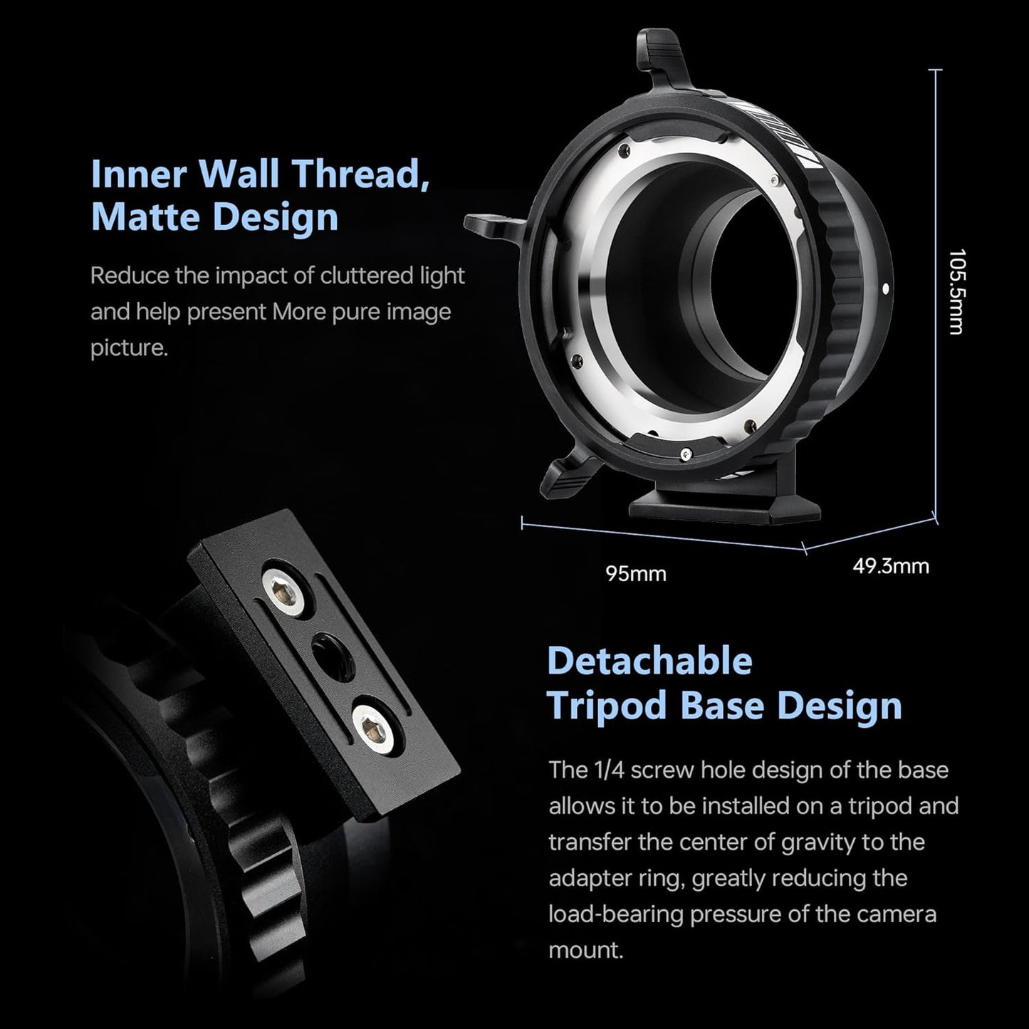 VILTROX PL-E Lens Adapter, Lens Converter Ring Camera Lens Mount Adapter Ring Compatible with PL Lens to Sony E/NEX Mount Cameras A7S3/FS7/5/FX9 /A7R4/R3/a Series/Nex Series