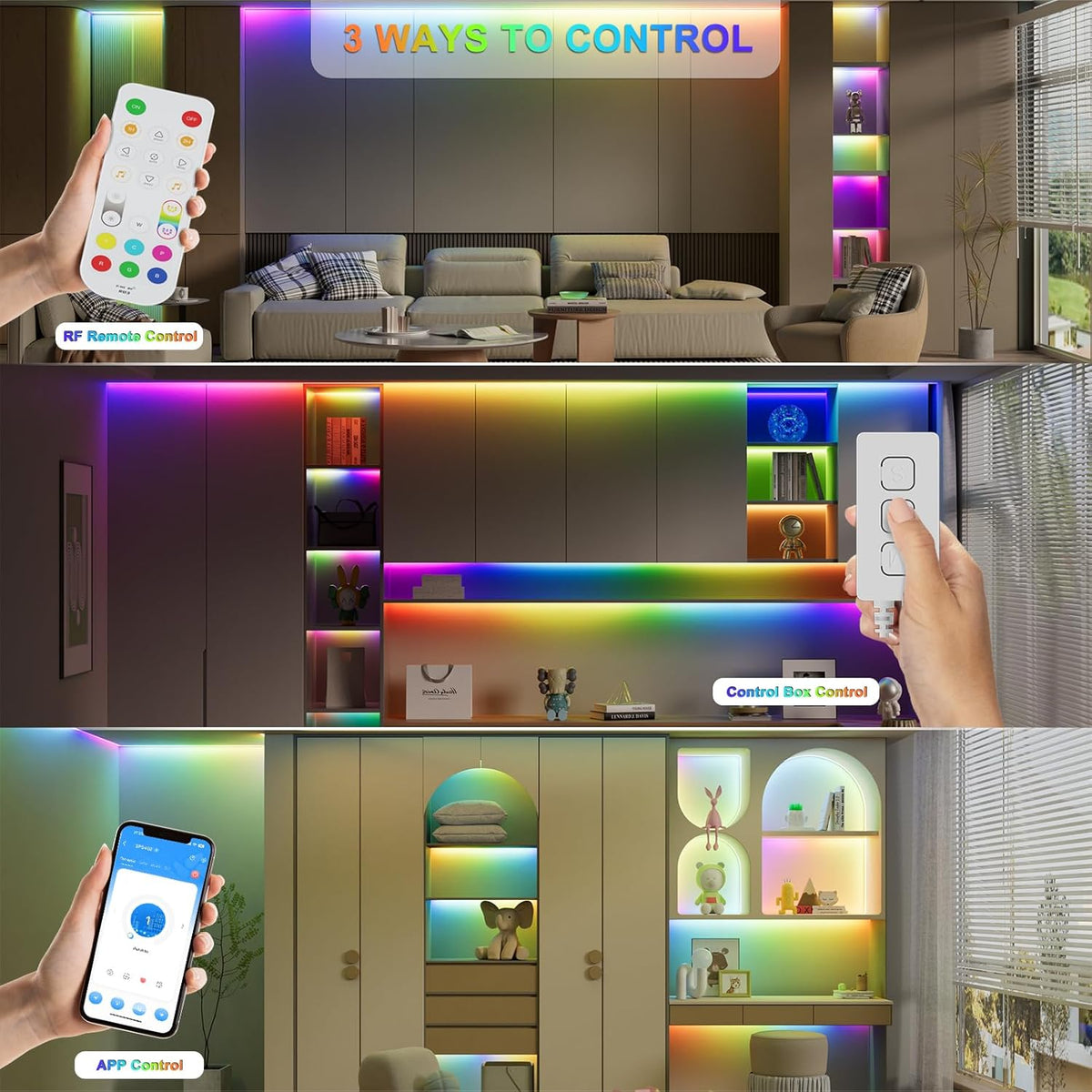 PAUTIX Wi-Fi+Bluetooth Music Pixel LED Smart Controller Kit SP548E,Compatible with Alexa/Google Assistant,App Control RF Remote Control,Addressable Color LED Strip Pixels Light DC5V-24V