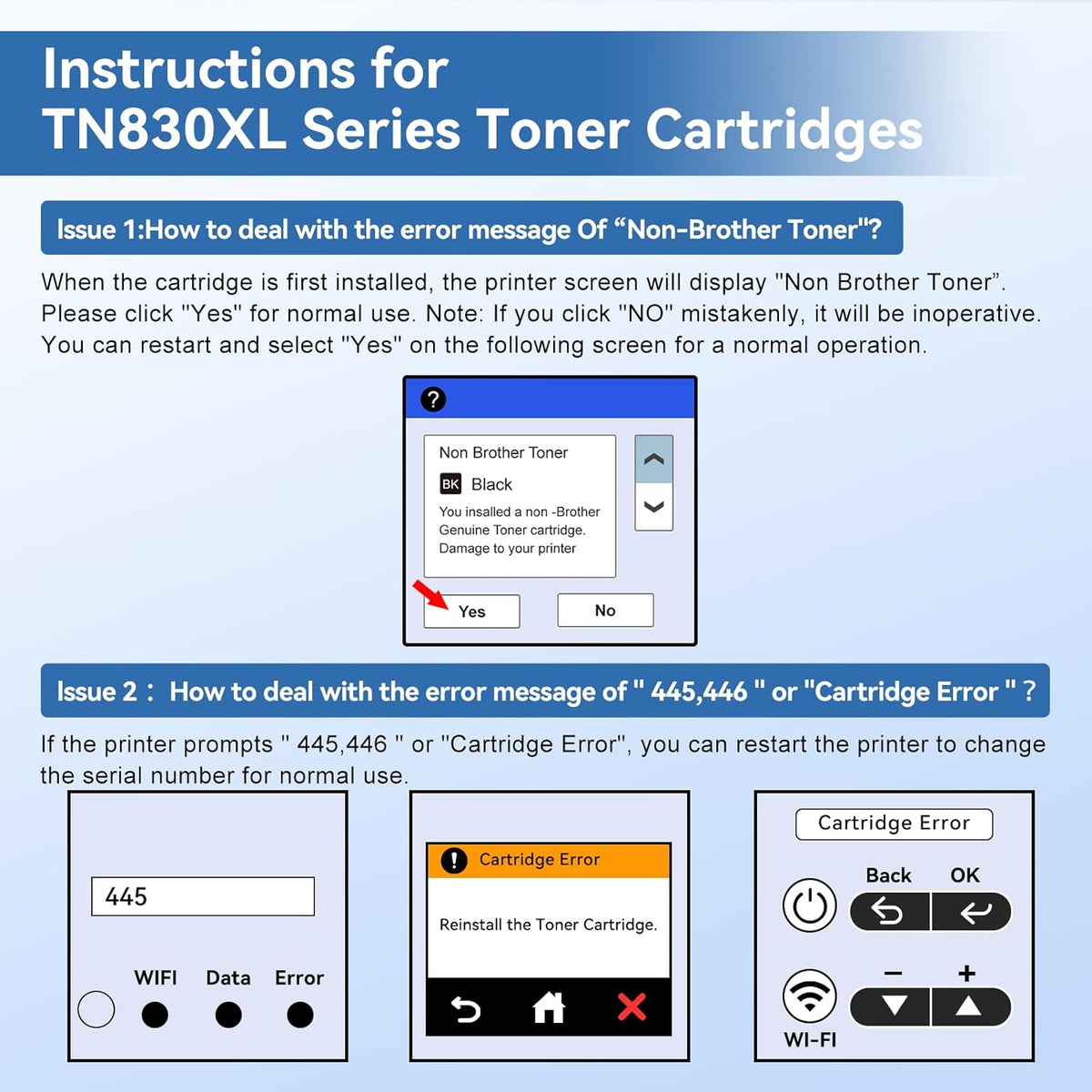 MYTONER Toner Cartridge Replacement for Brother TN830XL TN830 XL/V/R TN-830 Black High Yield for DCP-L2640DW HL-L2460DW L2480DW MFC-L2820DW XL HL-L2405W HL-L2400D 2465DW Printer, 2Pack