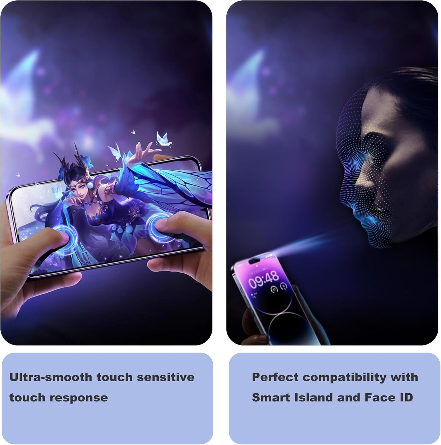 Matte Privacy Screen Protector for iPhone 14Pro and iPhone 15 and iPhone 16 Screen Protector Anti-Glare, Anti-Spy Tempered Glass Film, Smooth and Responsive Touch Anti-Scratch Glass