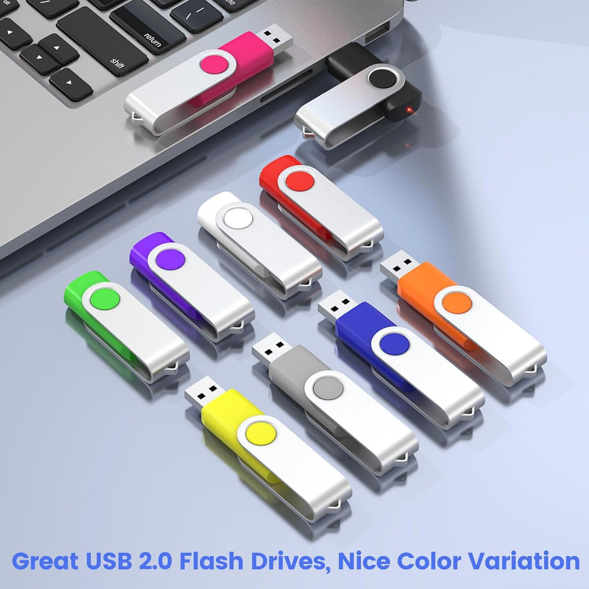 (Not 128GB) ABLAZE 128MB USB Flash Drive 100 Pack, USB 2.0 Thumb Drives Bulk Memory Sticks Pendrives 100PCS (Mixcolors)