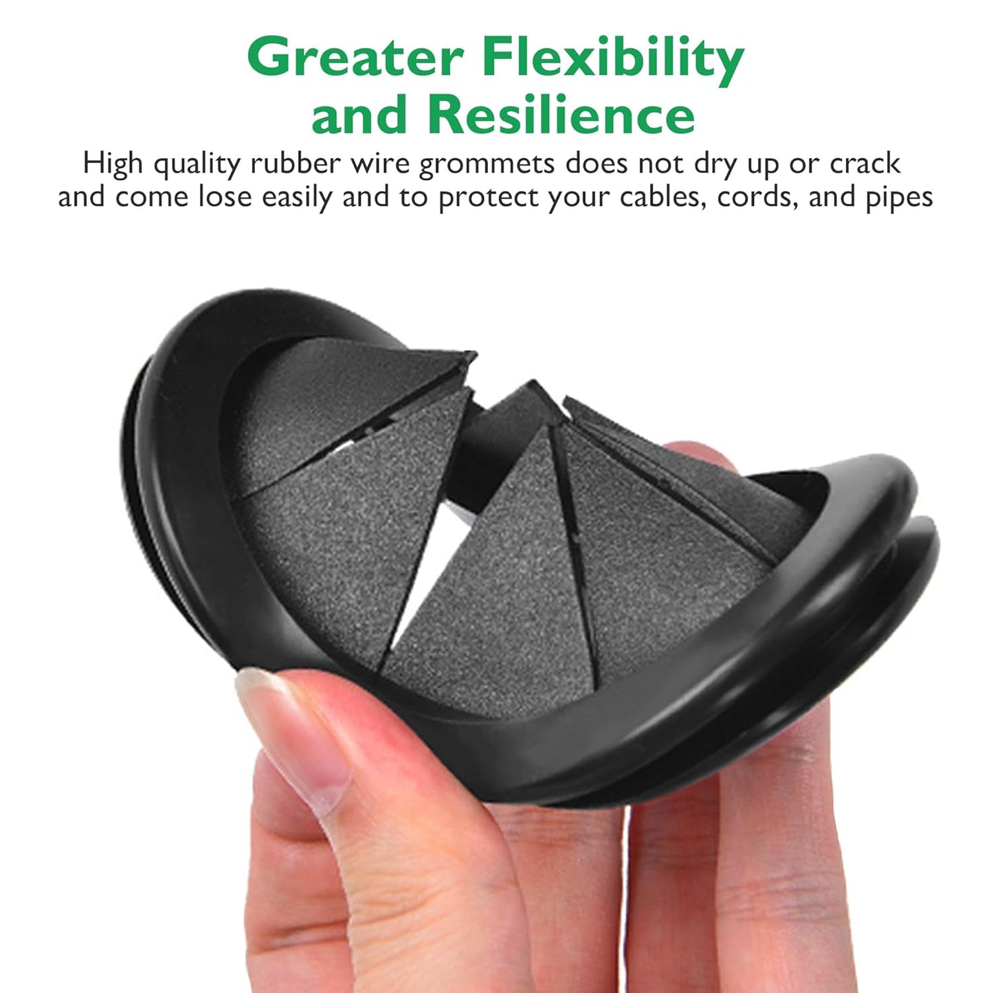 Rubber Grommets for Wiring, 1-3/8 Inch Drill Hole 1-3/16 Inch ID, Firewall Grommets Automotive Cable Cords Hoses Protection, Double-Sided Rubber Plugs for Round Holes, 10 Pcs, 30x35 mm