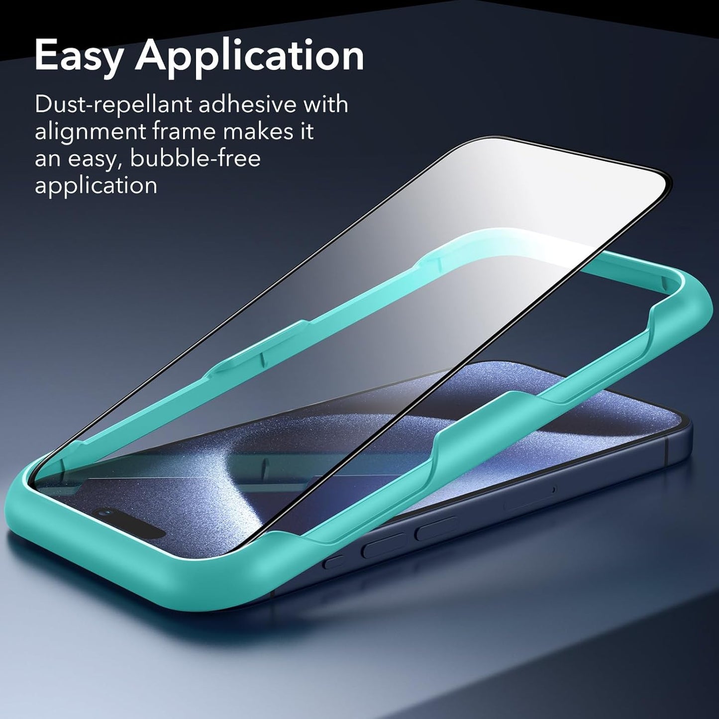 ESR 3 Pack for iPhone 15 Pro Screen Protector, [9H Hardness] [Military Grade Shatterproof] Full Coverage Tempered Glass Film with Easy Installation Tool