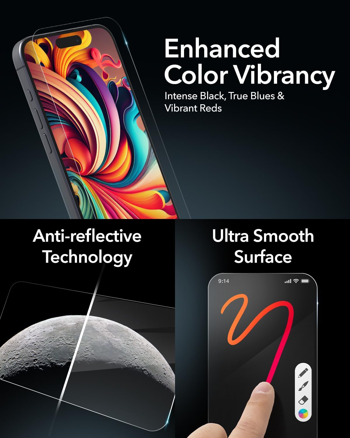 ZAGG Glass XTR3 Google Pixel 9 Pro Fold Screen Protector (Front Screen Only) - 10X Stronger with Recycled Glass, Enhanced Eyesafe Blue Light Filter, Anti-Reflective, Easy Installation