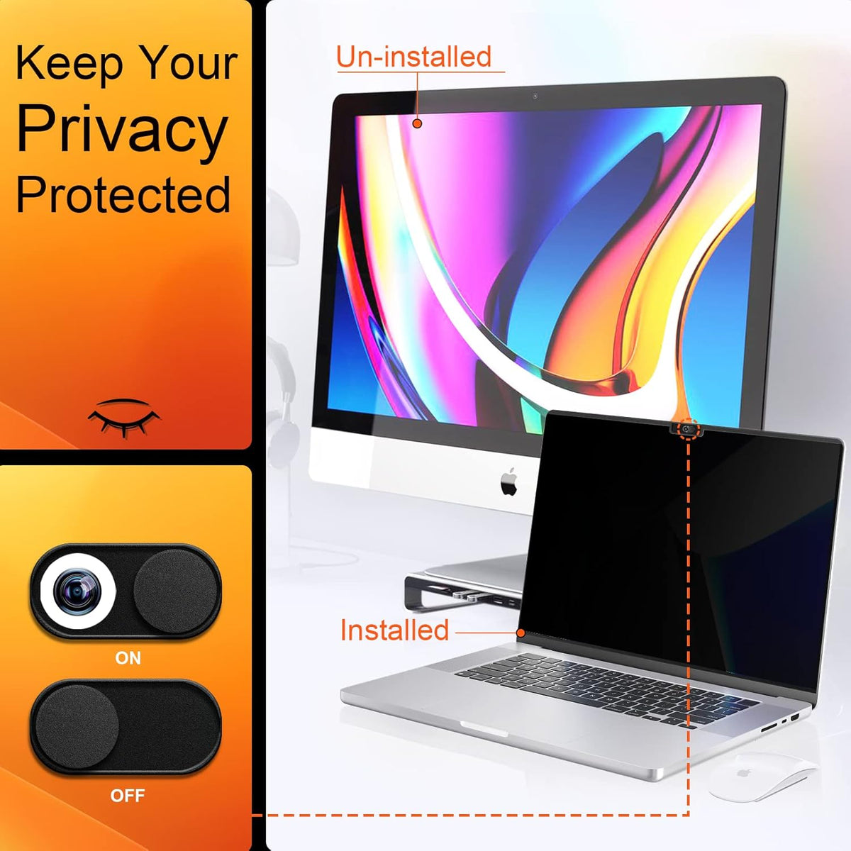 Privacy Screen for MacBook Pro 14 Inch 2021-2024 M4 /M4 Pro /M4 Max /M3 /M3 Pro /M3 Max /M2 Pro /M2 Max /M1 Pro /M1 Max, Magnetic Removable Anti Blue Light Glare Screen Protector