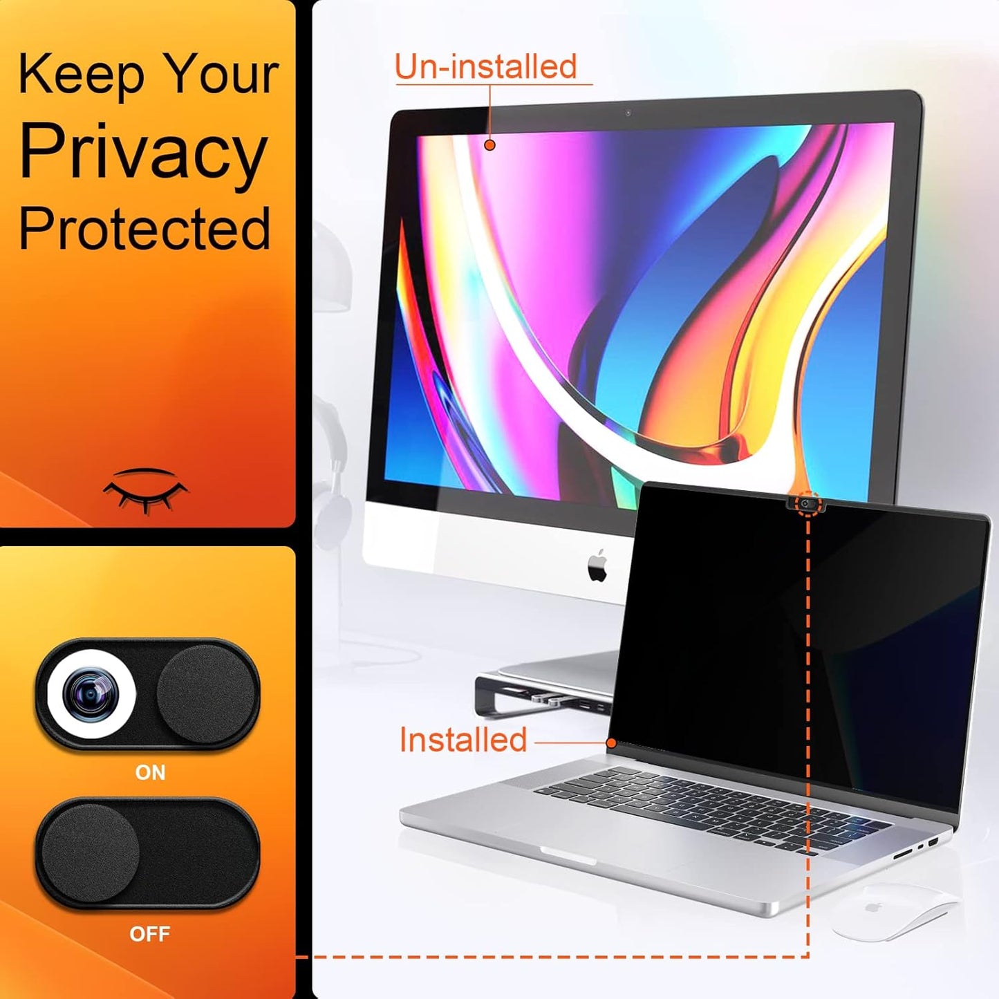 Privacy Screen for MacBook Air 15 Inch 2023-2025 (M2 M3 M4 Chip), Magnetic Removable Anti Glare Blue Light Filter Protector