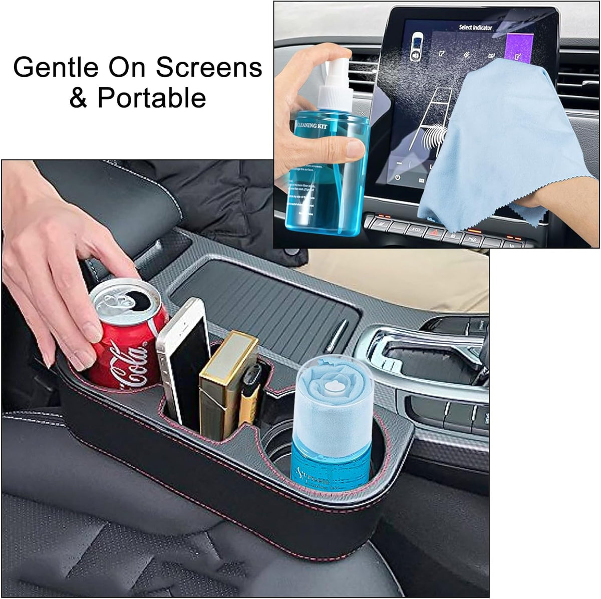 Car Screen Cleaner Spray, walrfid TV Computer Laptop Touchscreen Mist Cleaning Kit Wipe for CD Disc DVD VCD, Electronic Cell Phone iPad iPhone MacBook Pro Tablet Monitor LCD LED Flat Screens