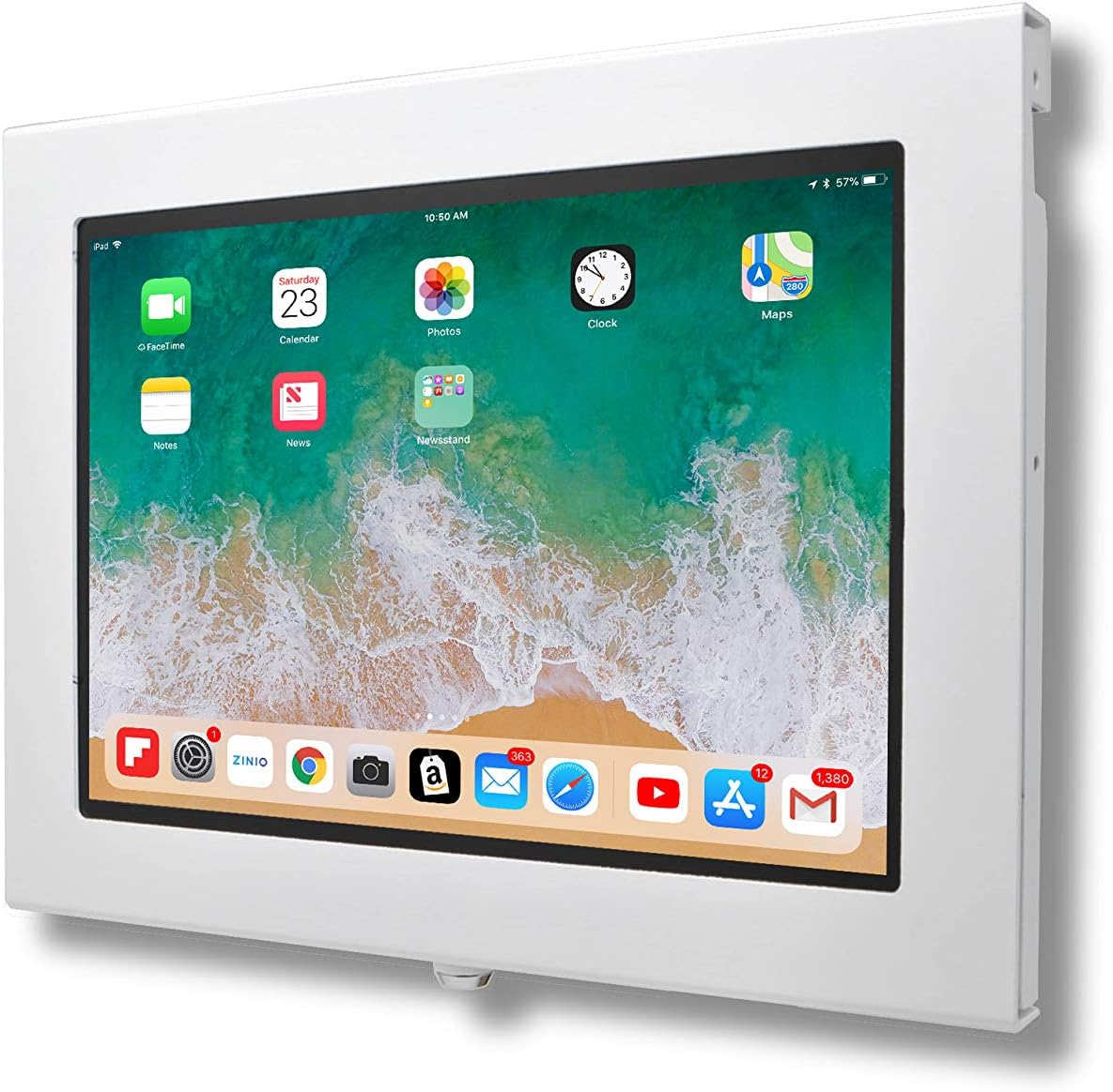 TABcare Locking Security Metal Case for Apple iPad Air 11" 2024 6th gen. for Kiosk, POS, Store, Show Display (White, iPad Air 11 2024)