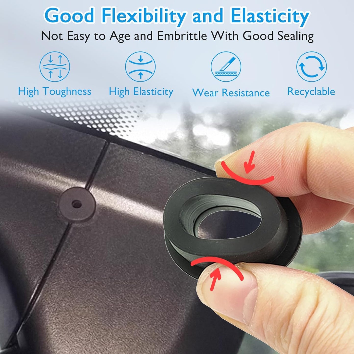25 Pcs 5/16" Drill Hole, 3/16" ID Silicone Rubber Grommets for Wiring, Top Hat Grommets for Tubes Cables, Waterproof L-Shape O-Ring Seal Hose Gasket in Hydroponic Irrigation Systems