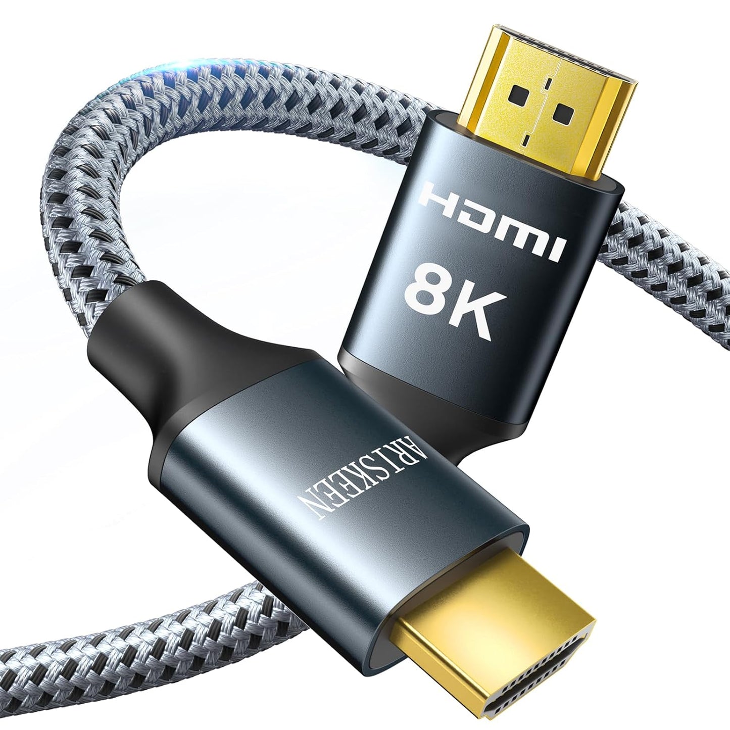 ARISKEEN 8K HDMI Cable 3 FT, 48Gbps High Speed HDMI 2.1 Cable, 8K 60Hz, 4K 120Hz 144Hz Braided HDMI Cord - 3 Feet