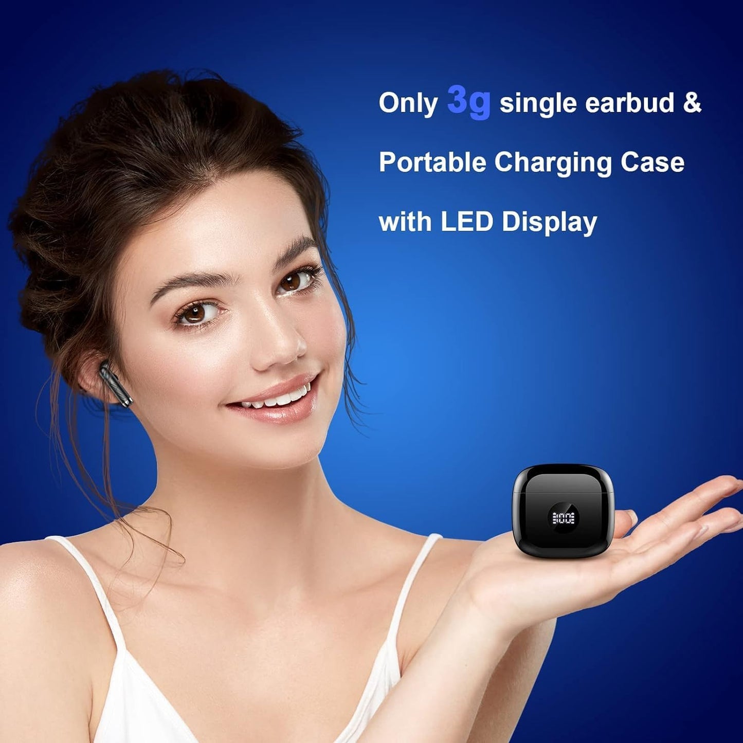 Wireless Bluetooth 5.4 Earbuds, Ear Buds LED Power Display Headphones 6D Stereo, Bluetooth Earbuds in-Ear Noise Cancelling Mic, 40H Playback Mini Case IP7 Waterproof Sports Earphones for Android iOS