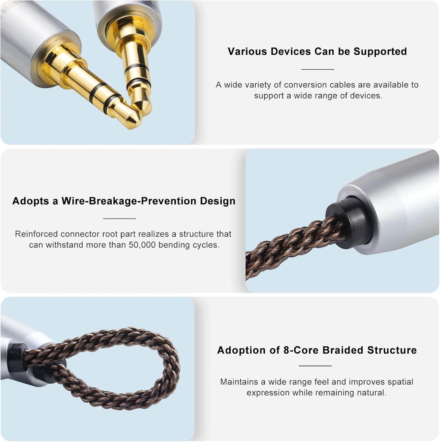 okcsc 3.5MM Male to 3.5MM Male Ultra Short Hifil Male to Male AUX Audio Cable OFC Pair Recording Cable Wire-Breakage-Prevention Design Adoption of 8-Core Braided Structure 5.82 inch
