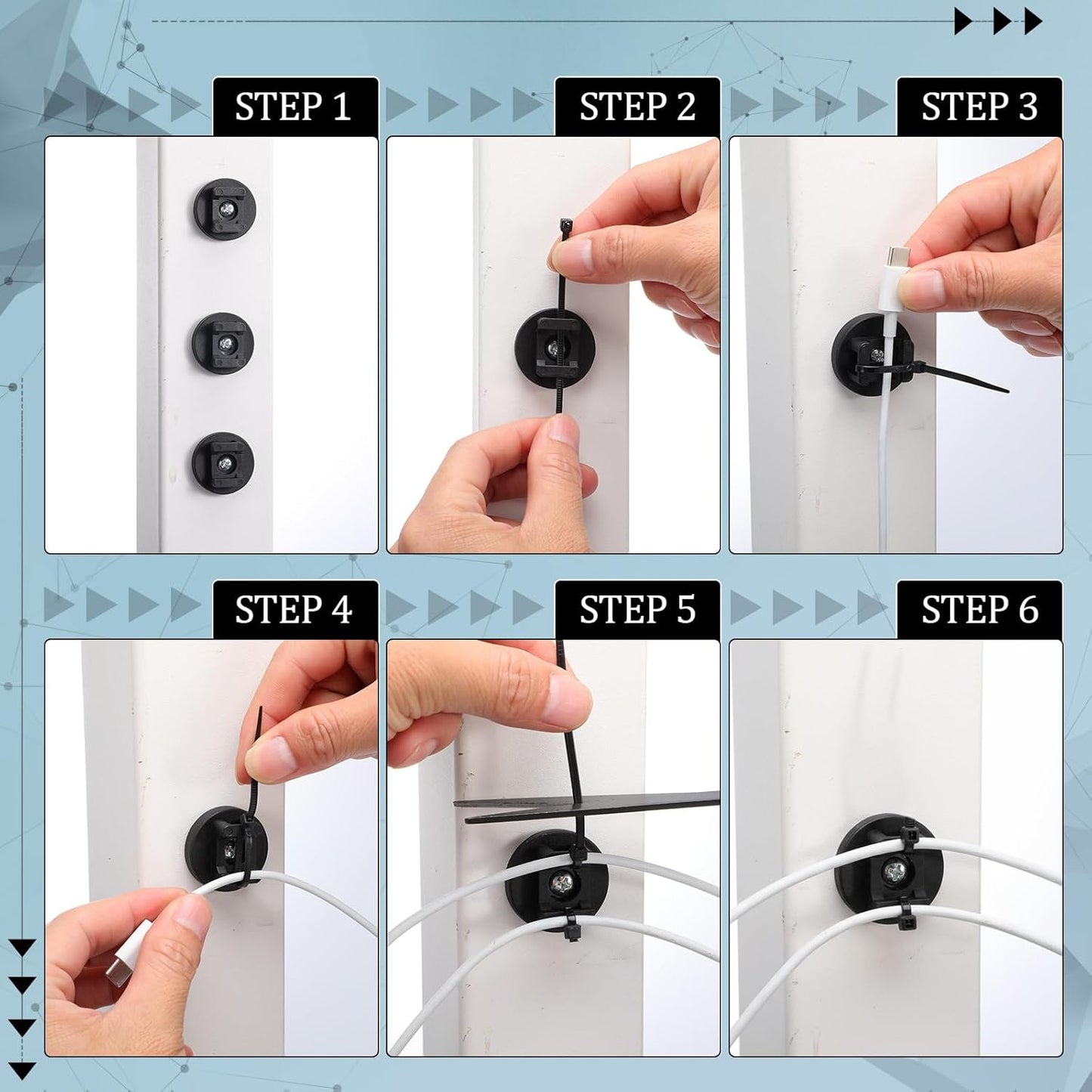 Yookeer 120 Pieces Magnetic Zip Tie Mount Multipurpose Cable Holder Magnets Magnetic Wire Management Bases with Heavy Duty Zip, Mount Nylon Cable Ties in Total (31mm)