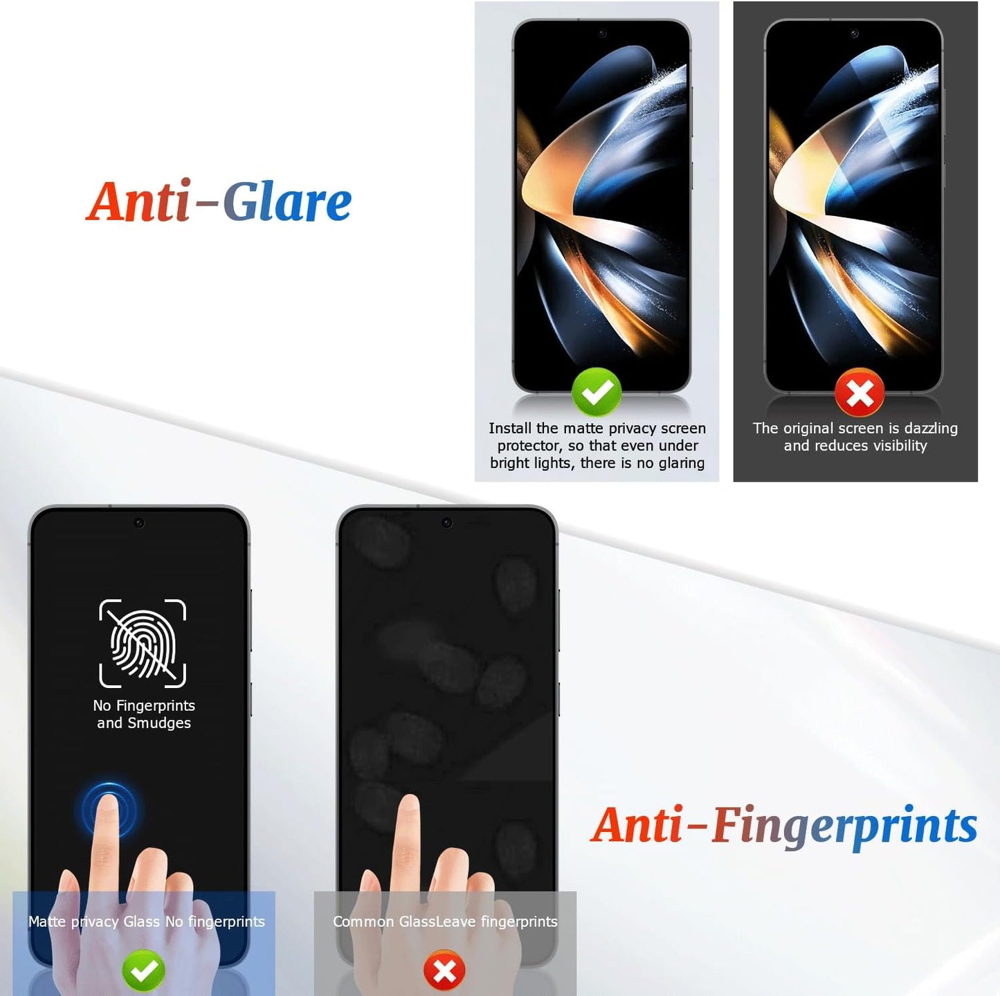 2 Pack Galaxy S24 Plus/S25 Plus Matte Screen Protector,9H Hardness Tempered Glass,Anti-Glare,Anti-Scratch,Smooth and Responsive Absolute,High Definition,Fingerprint Unlock, With Installation Frame