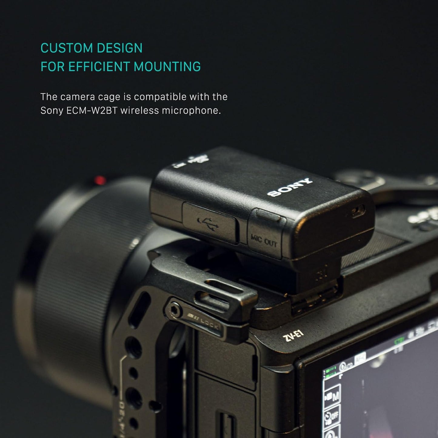 Tilta Half Camera Cage for ZV-E1 | Cold Shoe, NATO Rail, M3 and 1/4""-20 Threads Mounts | Silver