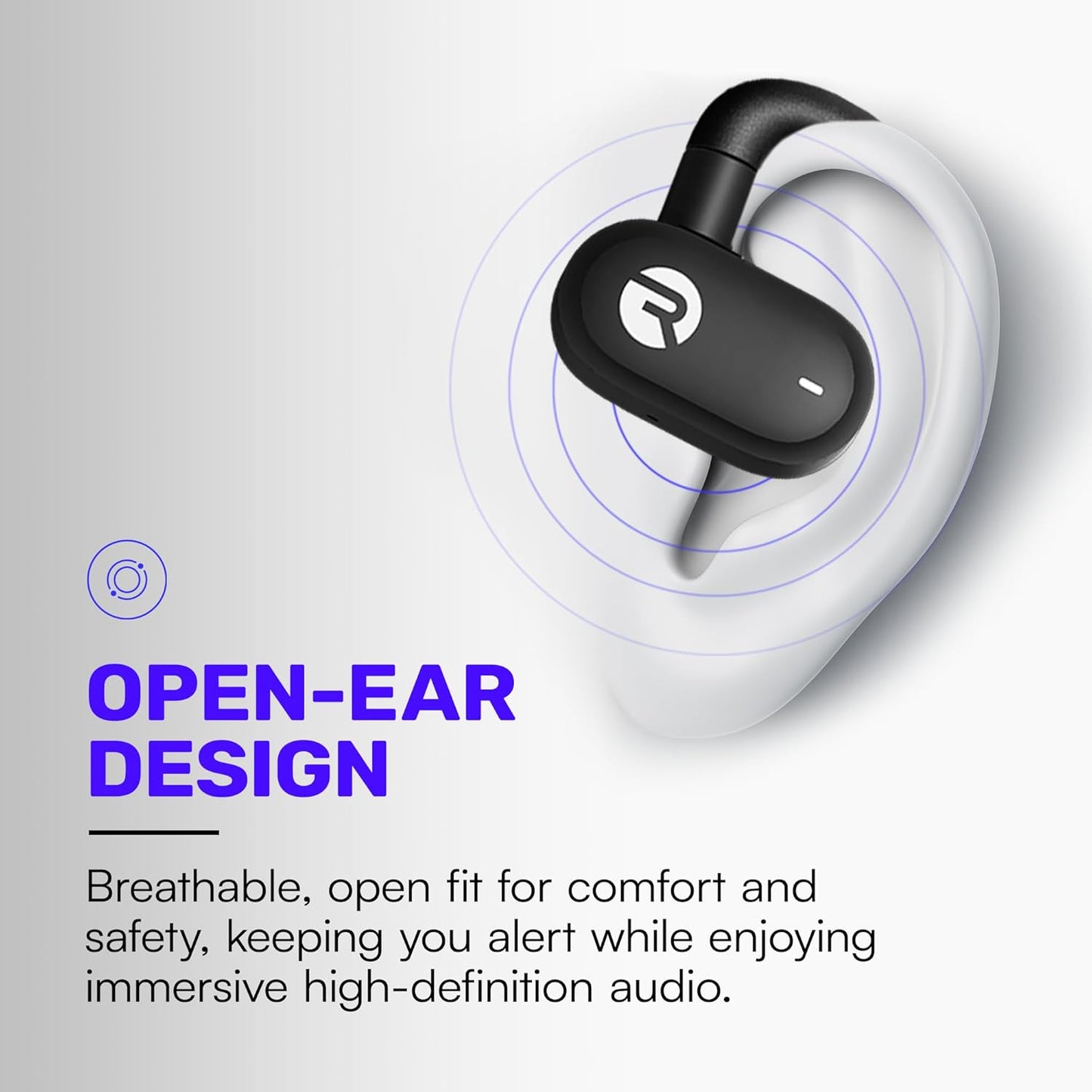 Raycon Everyday Open Earbuds – True Wireless Open Ear Bluetooth Headphones, Hook Design, IPX5 Water Resistant, 40 Hours of Battery Life (Blue)