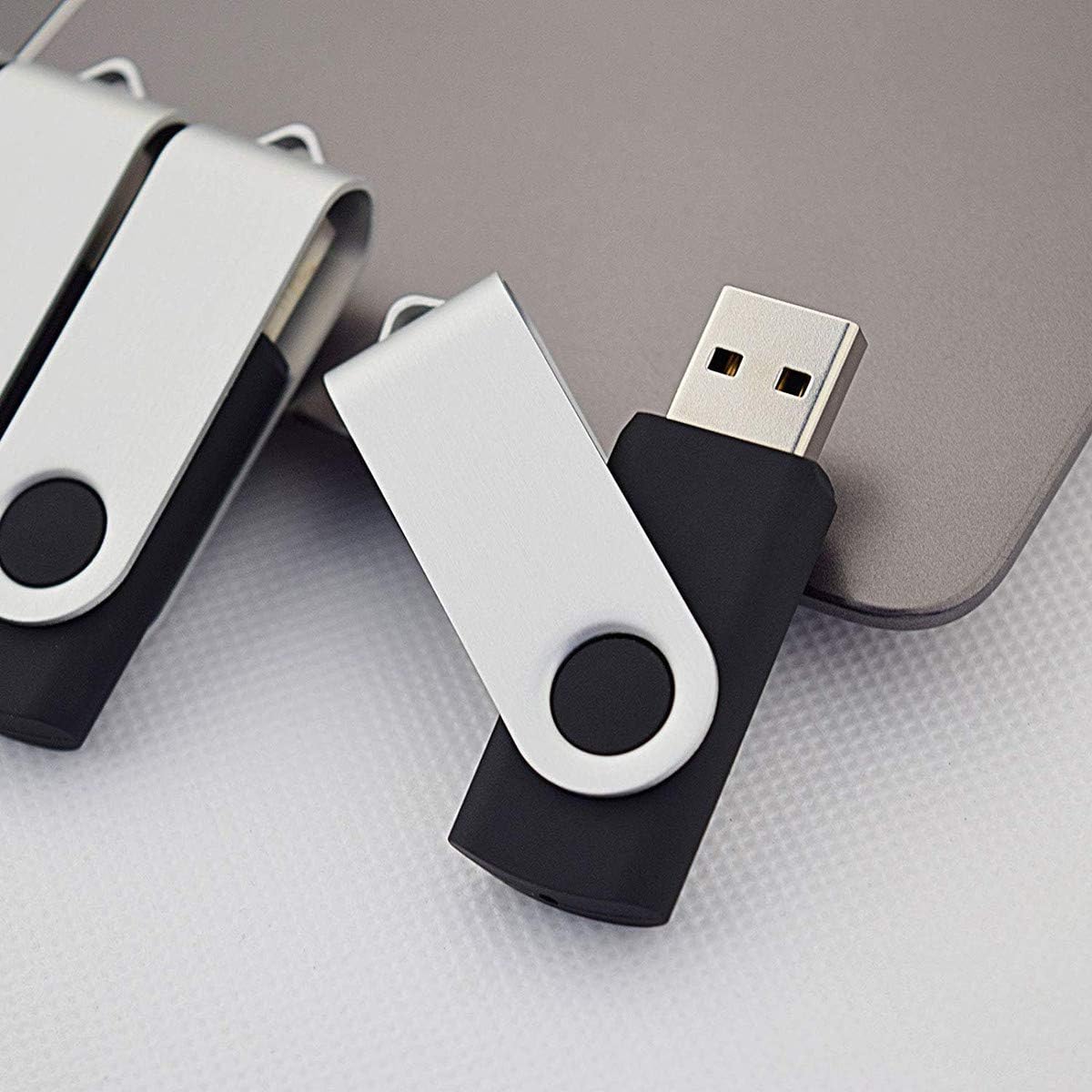 Aiibe 32GB USB Flash Drives Thumb Drive 10 Pack Bulk 32 GB Flash Drive USB 2.0 Memory Sticks Swivel Jump Zip Drives (32GB, 10 Pack, Black)