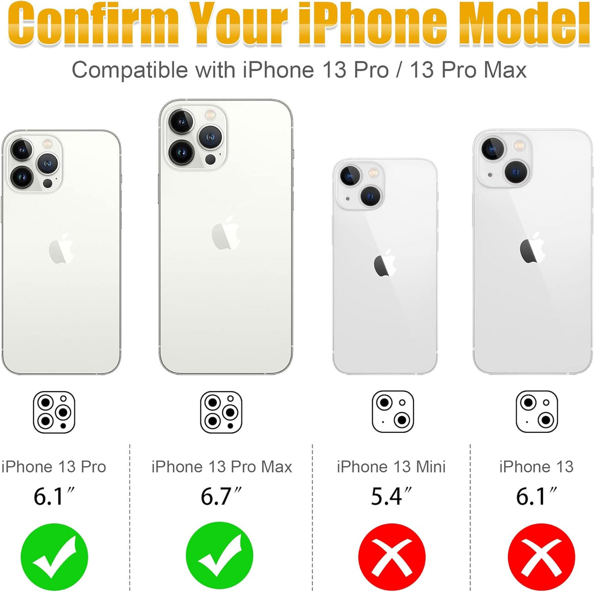 AGVEE 3+3 6 Pack for iPhone 13 Pro 6.1" / 13 Pro Max 6.7" Camera Lens Cover Protector, Bling Diamond & Bling Glitter Metal Ring 9H Tempered HD Glass Camera Cover Protector Film, Bling-Black